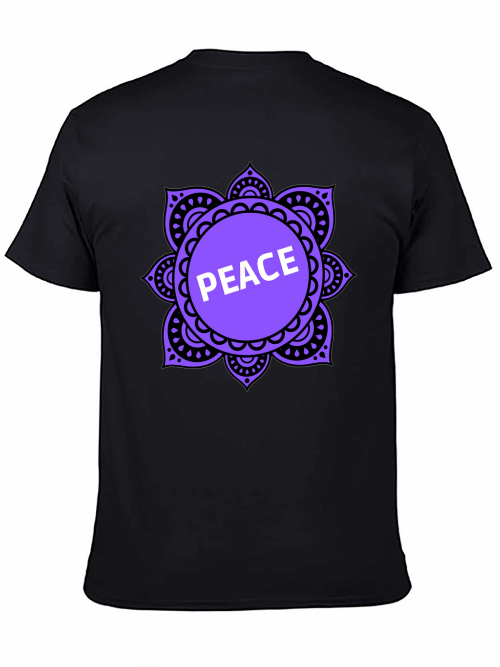 Peace Mandala T-Shirt - Black Casual Tee