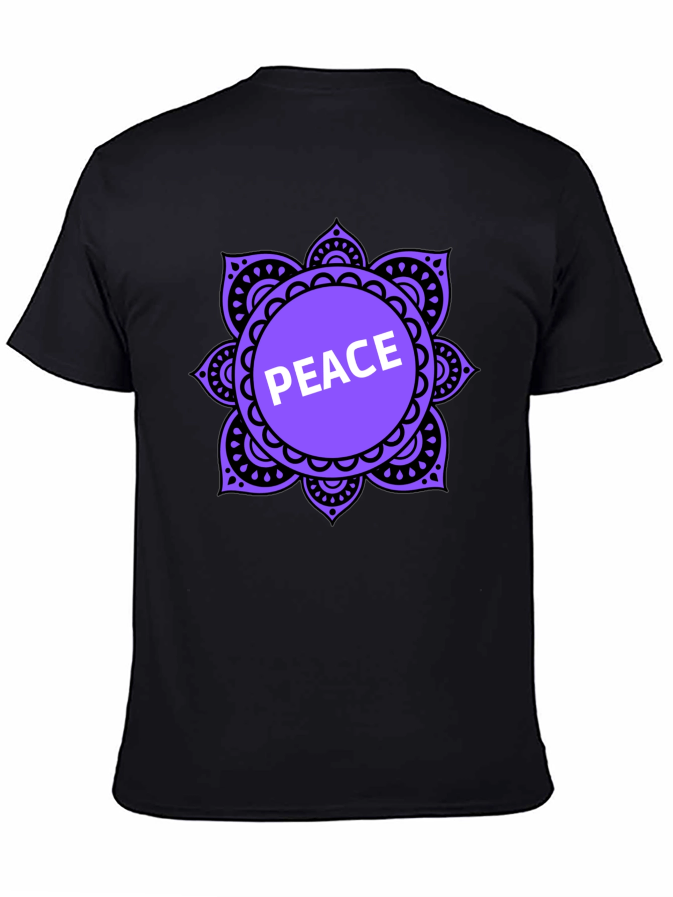Peace Mandala T-Shirt - Black Casual Tee