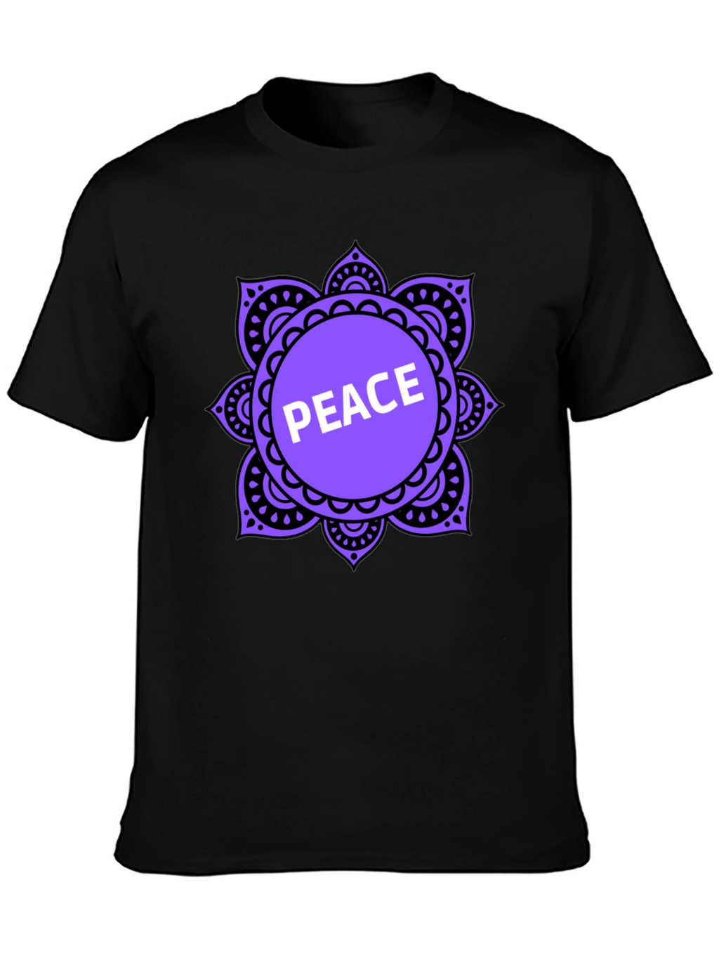 Peace Mandala T-Shirt - Black Casual Tee