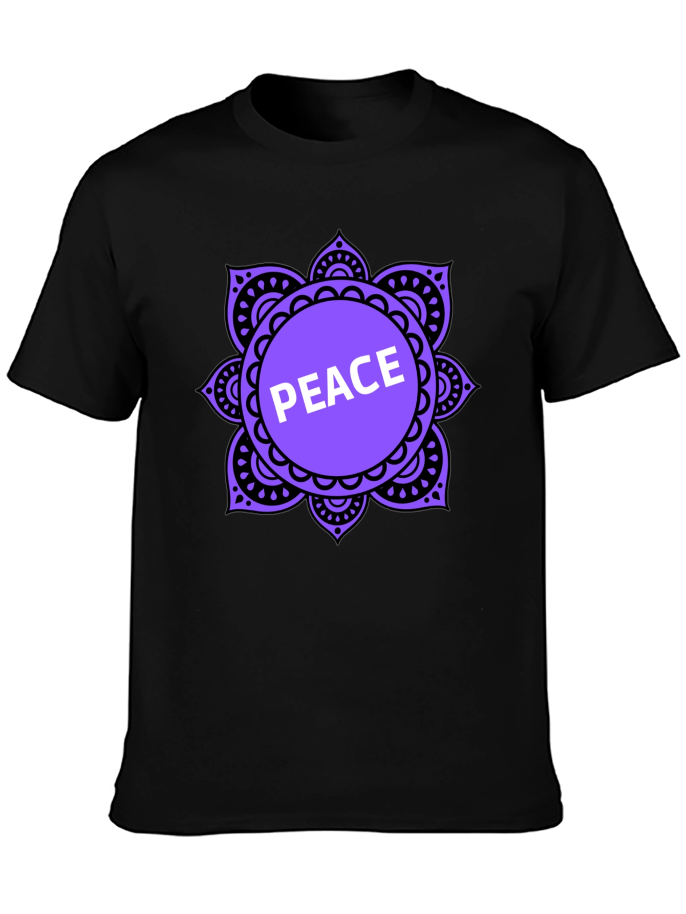 Peace Mandala T-Shirt - Black Casual Tee