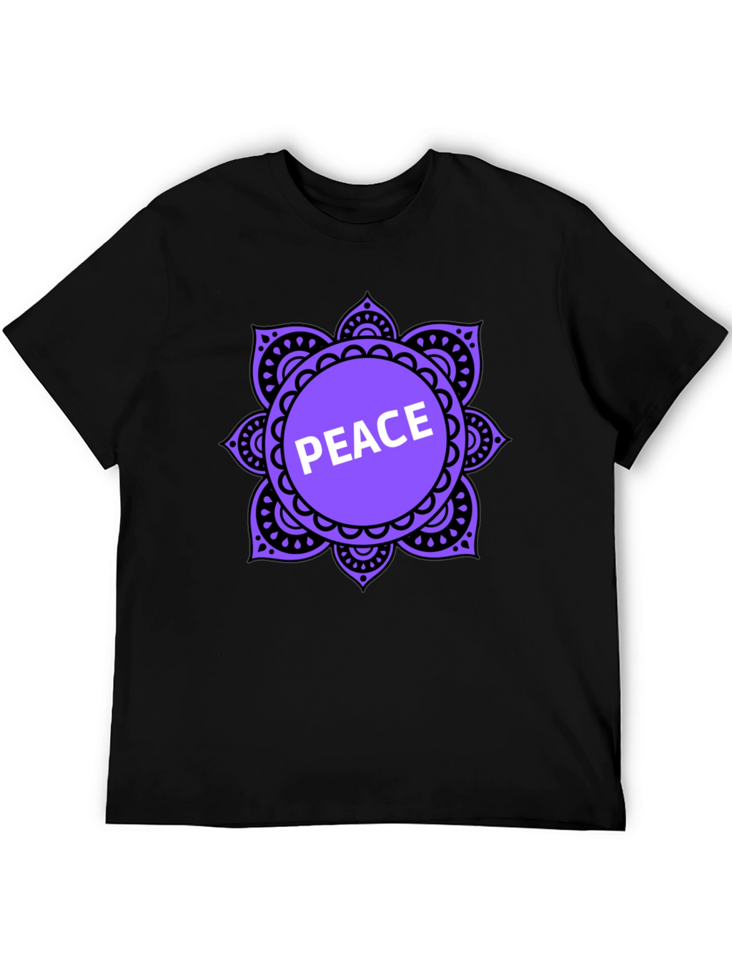 Peace Mandala T-Shirt - Black Casual Tee