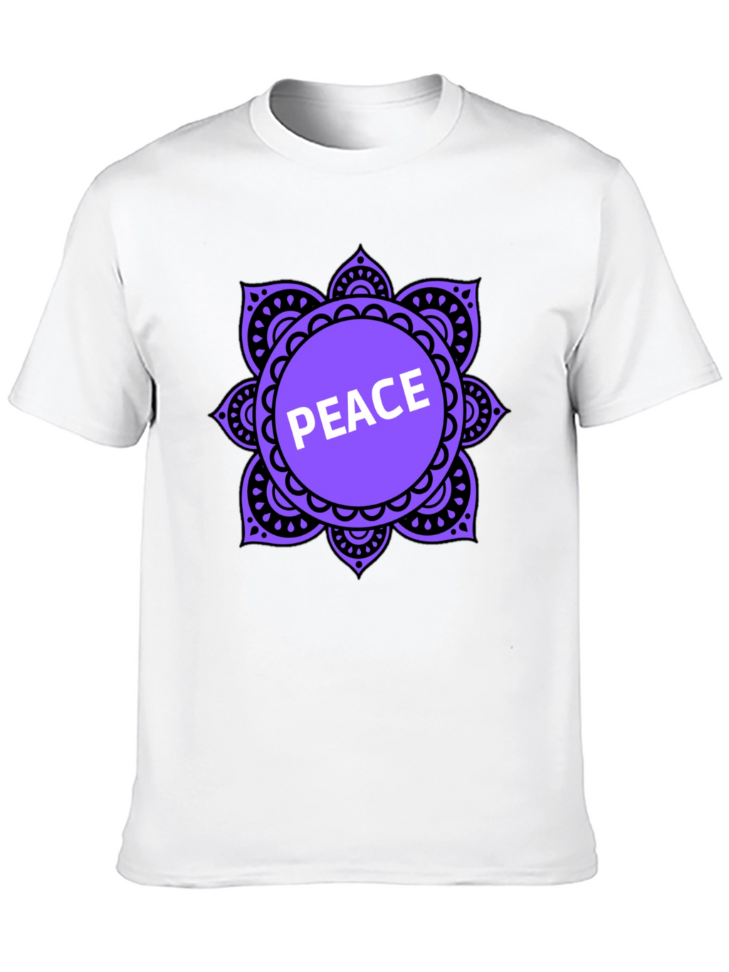 Peace Mandala T-Shirt - Black Casual Tee