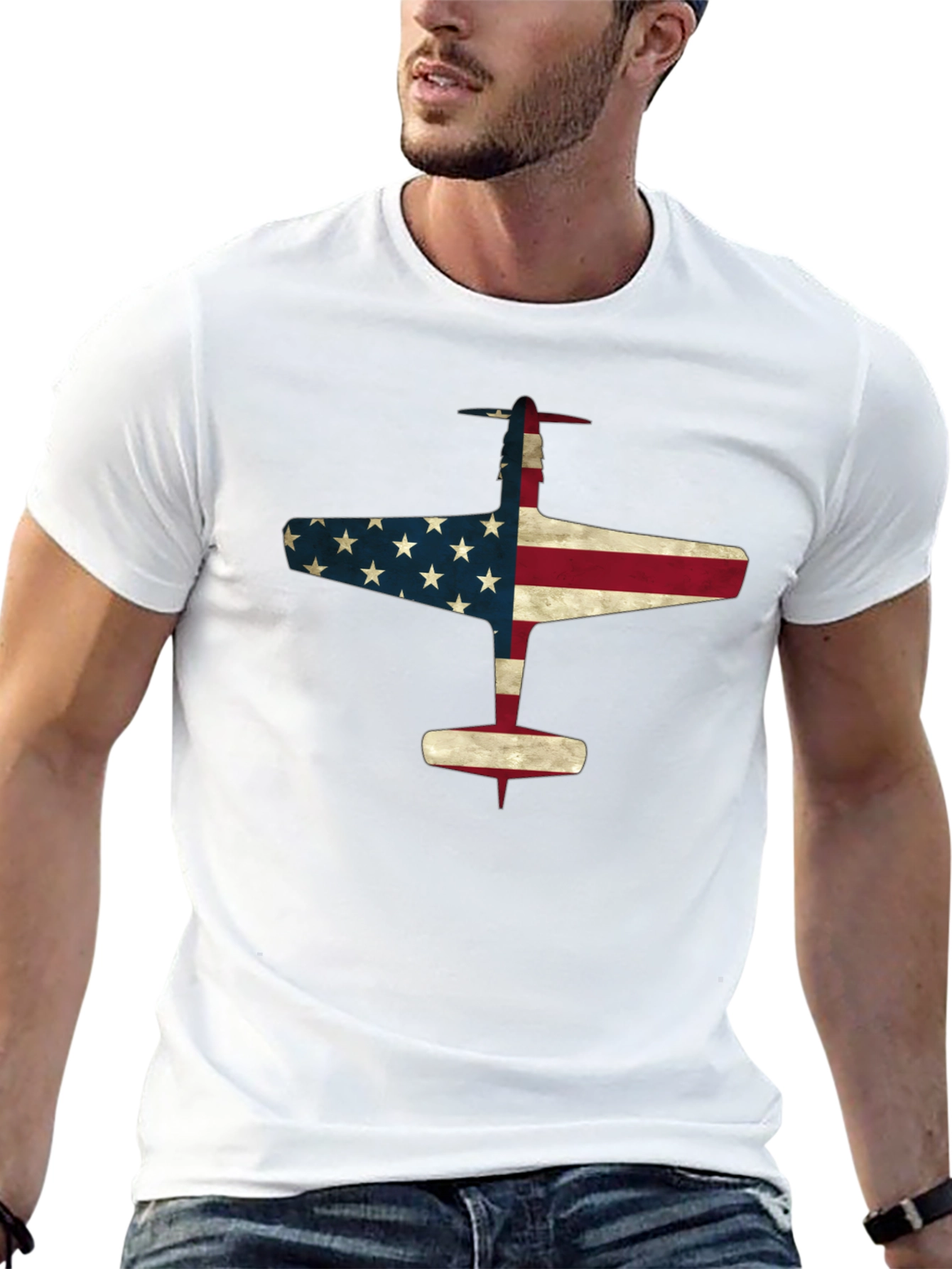 American Flag Airplane T-Shirt