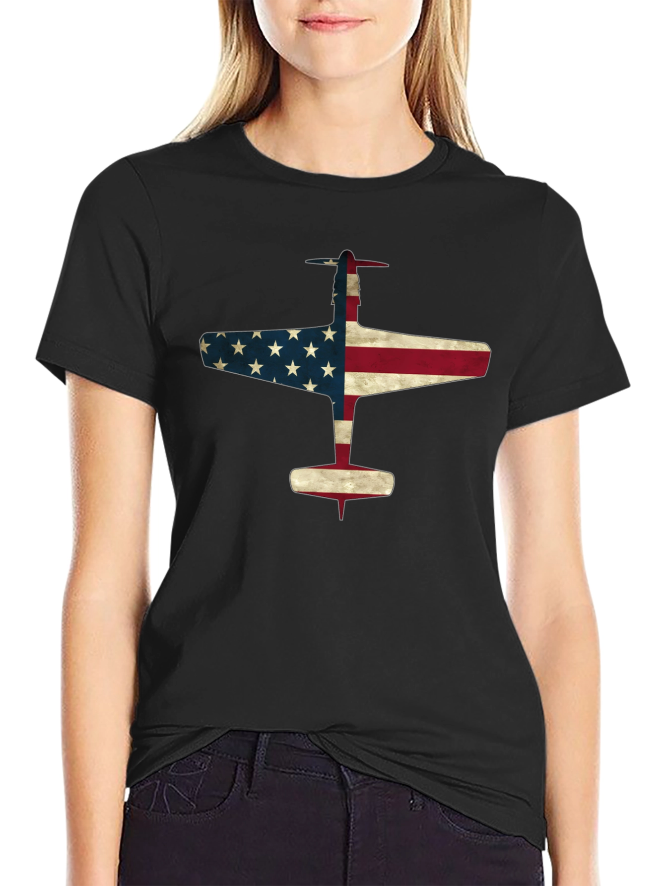 American Flag Airplane T-Shirt