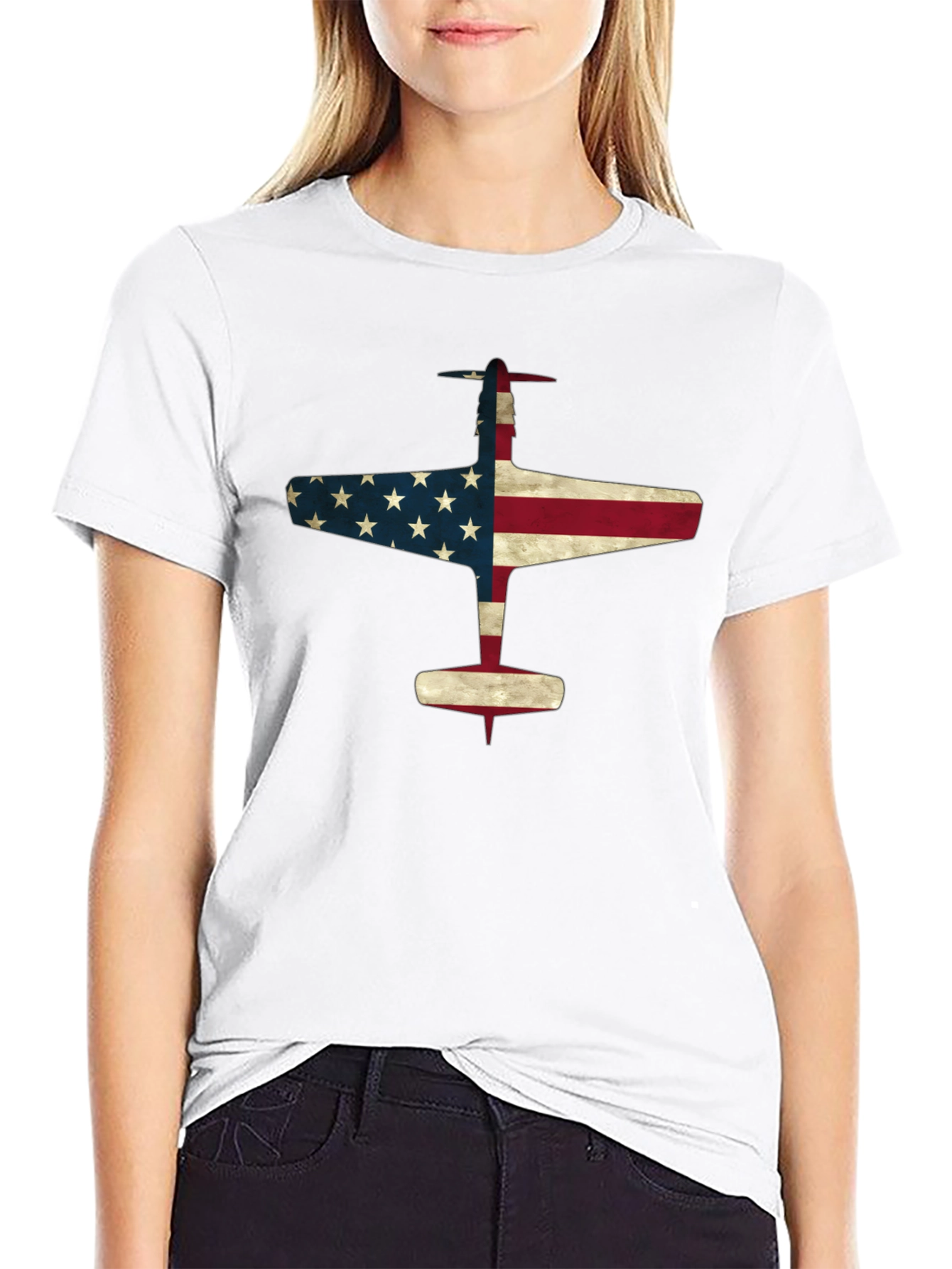 American Flag Airplane T-Shirt