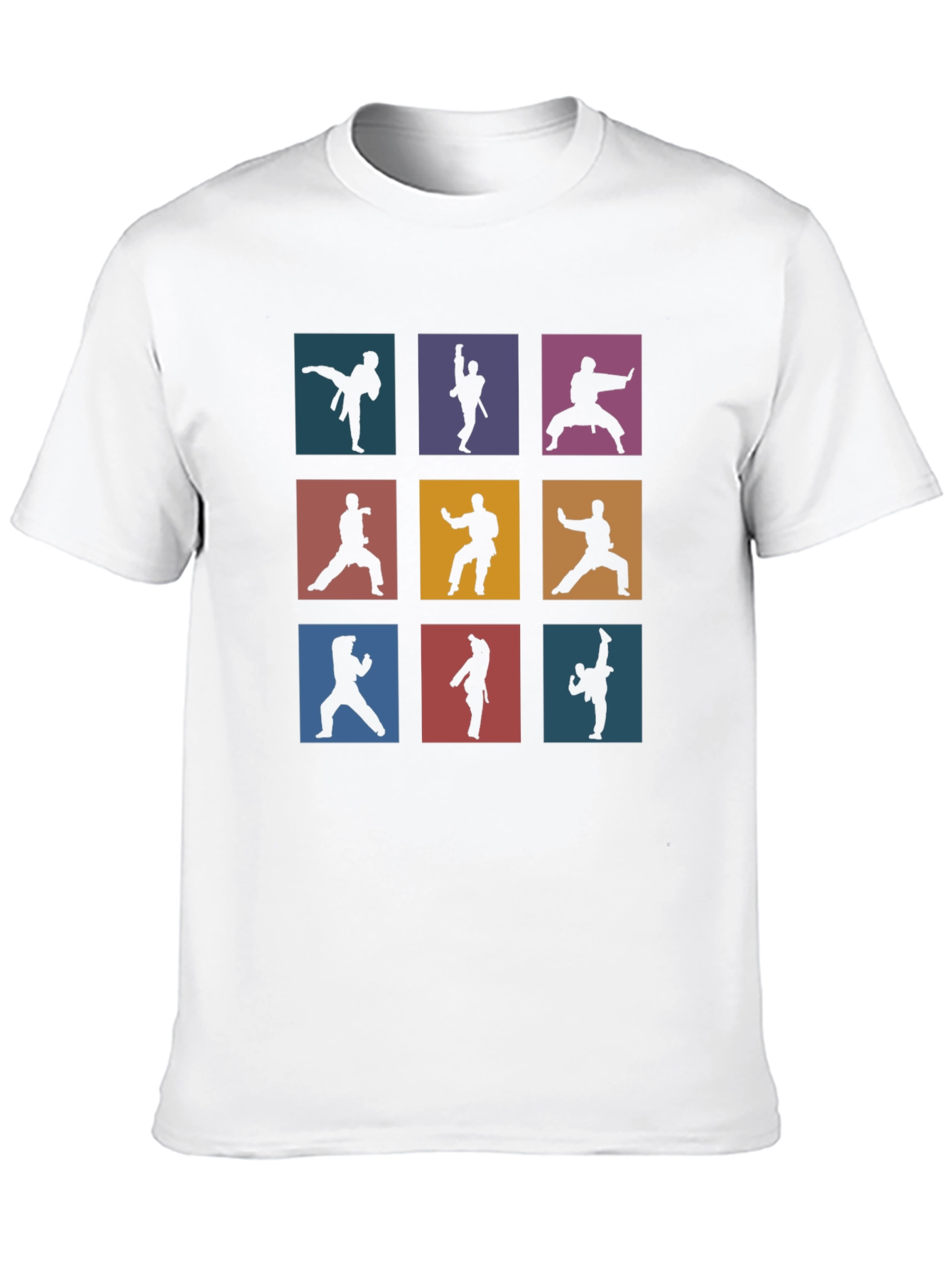Martial Arts Silhouette Graphic Print T-Shirt