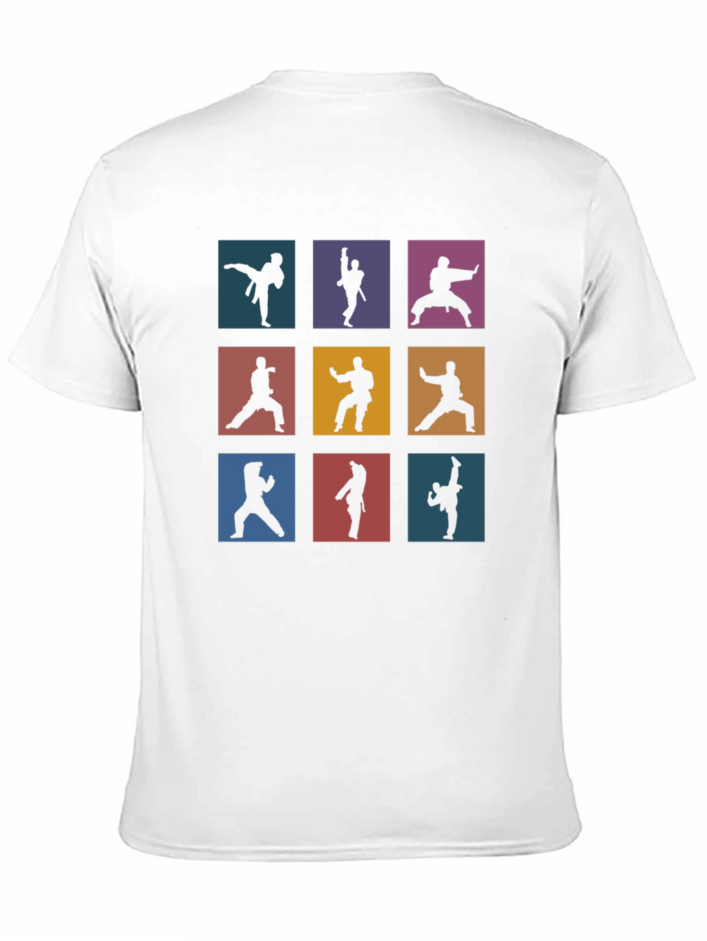Martial Arts Silhouette Graphic Print T-Shirt
