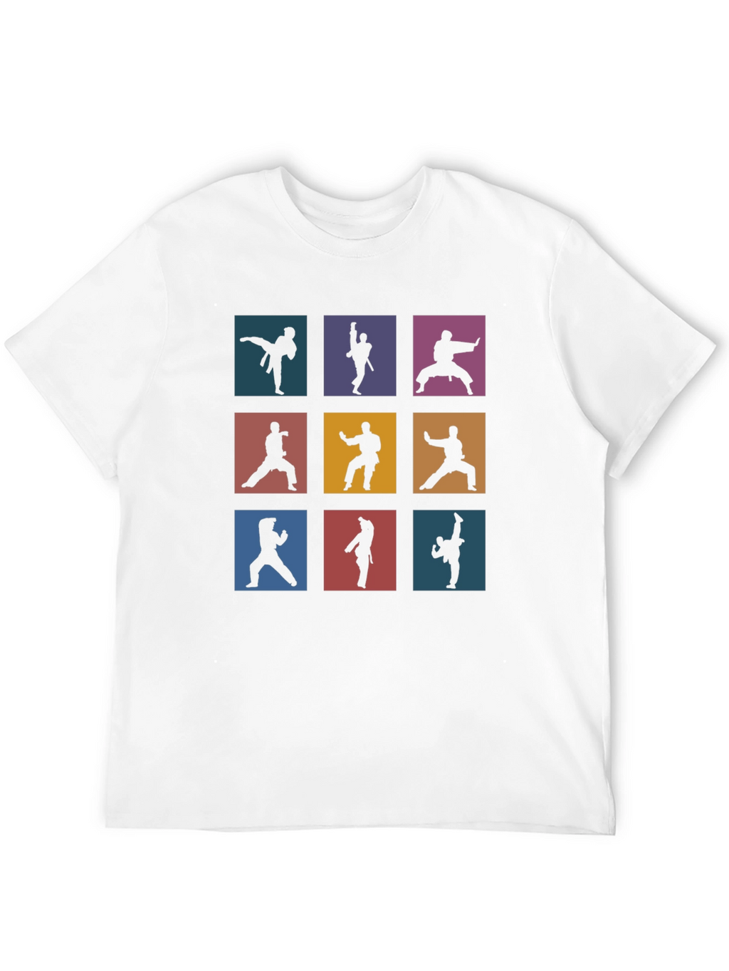 Martial Arts Silhouette Graphic Print T-Shirt