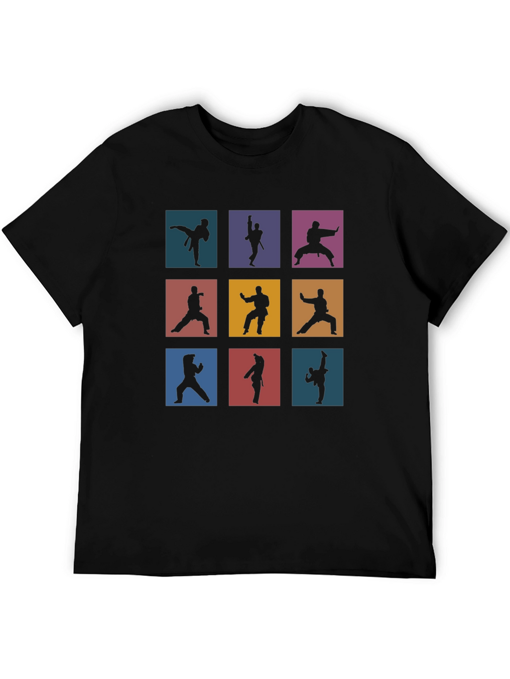 Martial Arts Silhouette Graphic Print T-Shirt