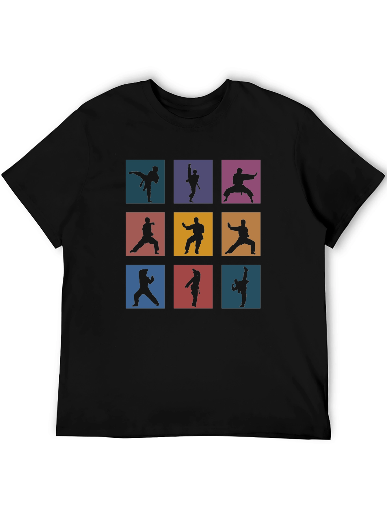 Martial Arts Silhouette Graphic Print T-Shirt