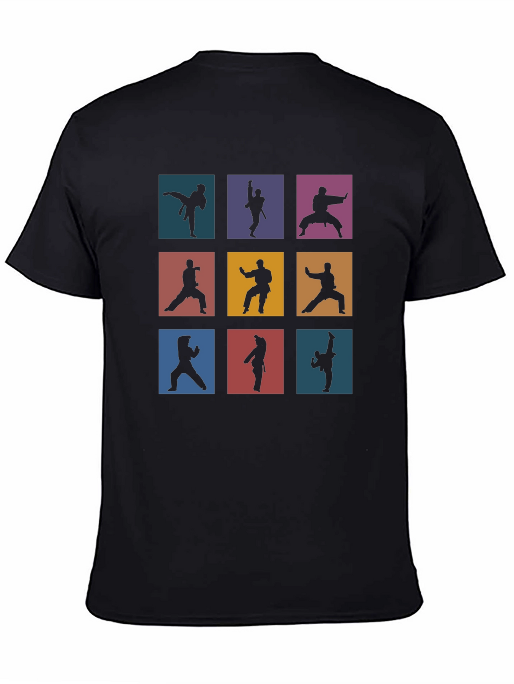 Martial Arts Silhouette Graphic Print T-Shirt