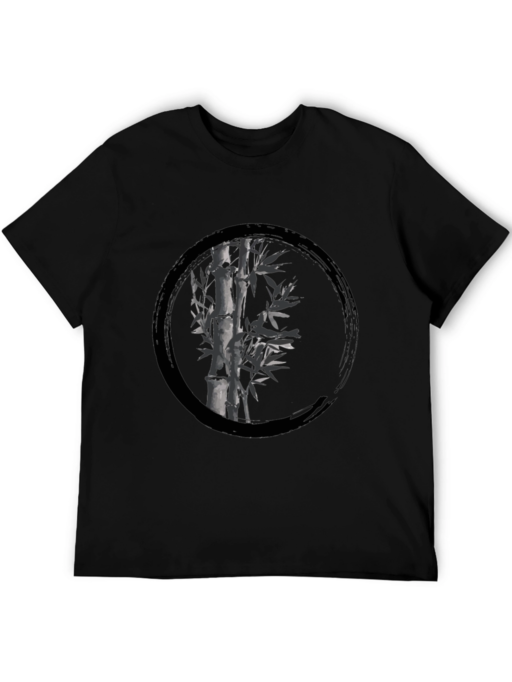 Zen Bamboo Circle Black T-Shirt
