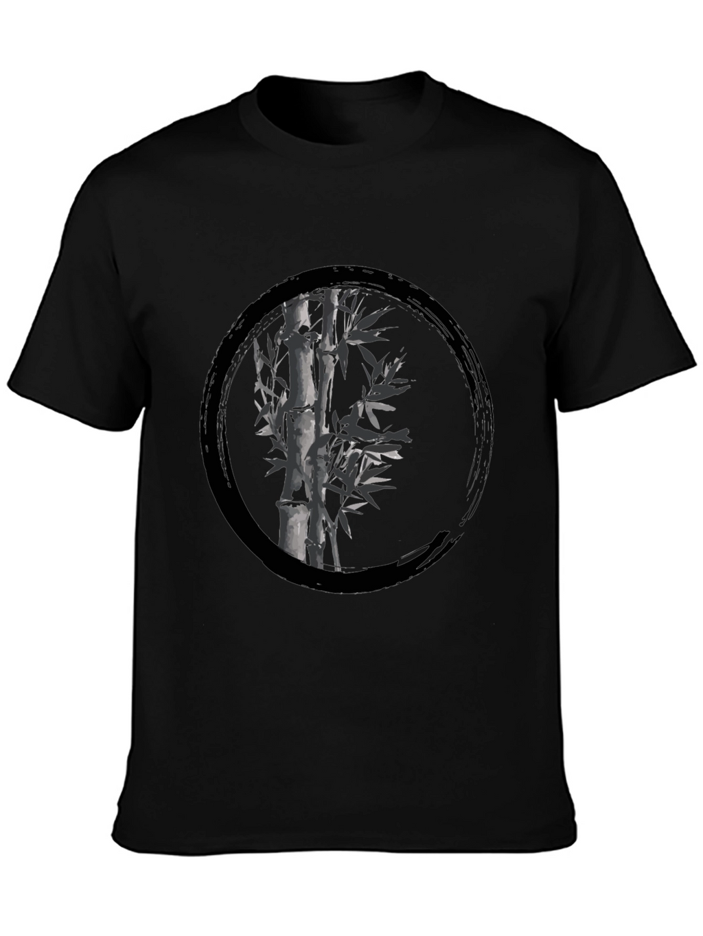 Zen Bamboo Circle Black T-Shirt