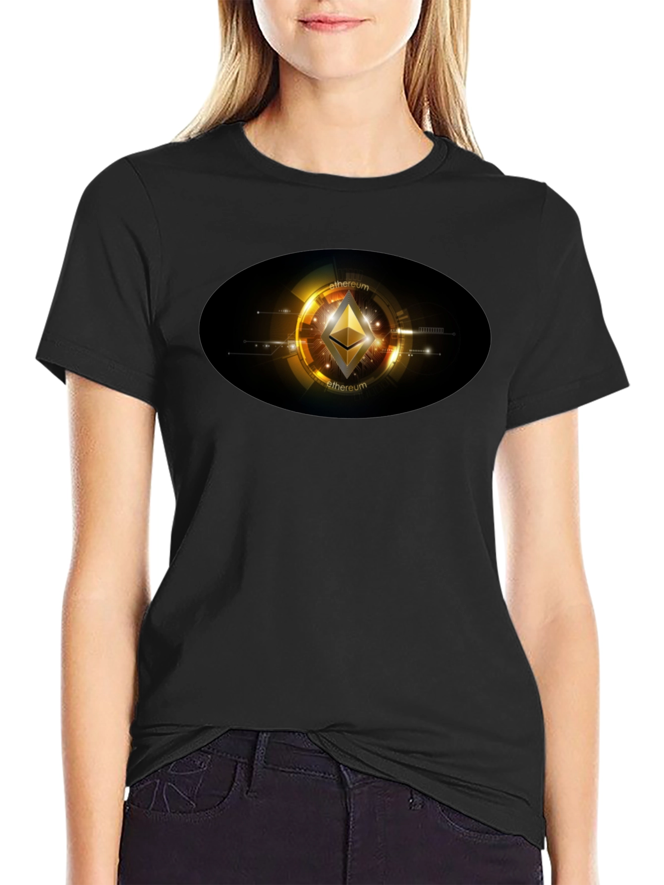 Ethereum Crypto Graphic Black T-Shirt