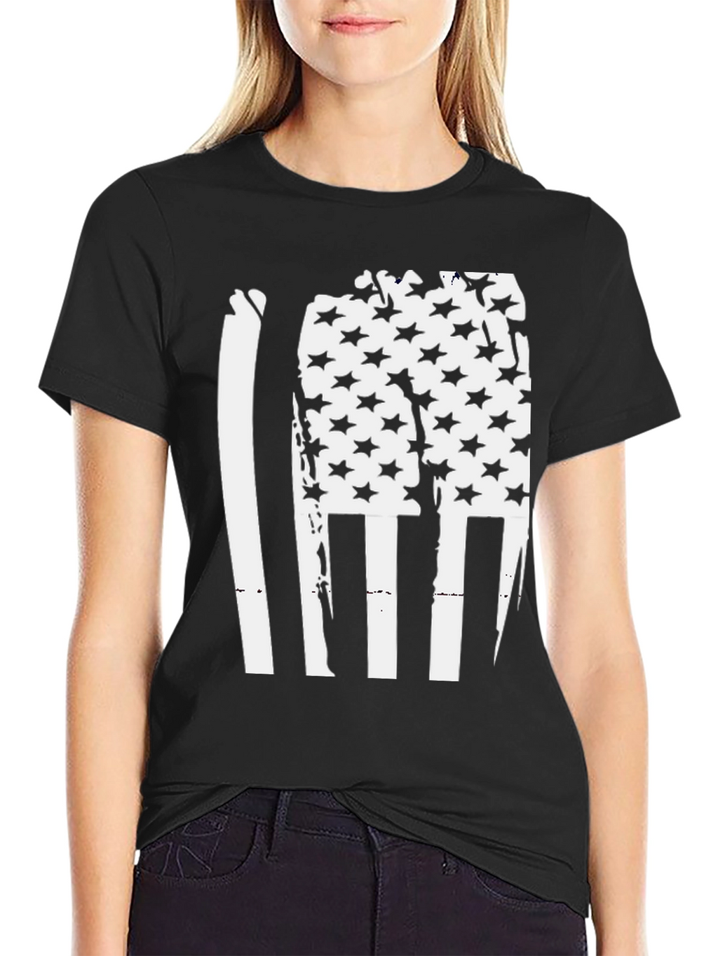 American Flag Distressed Graphic T-Shirt