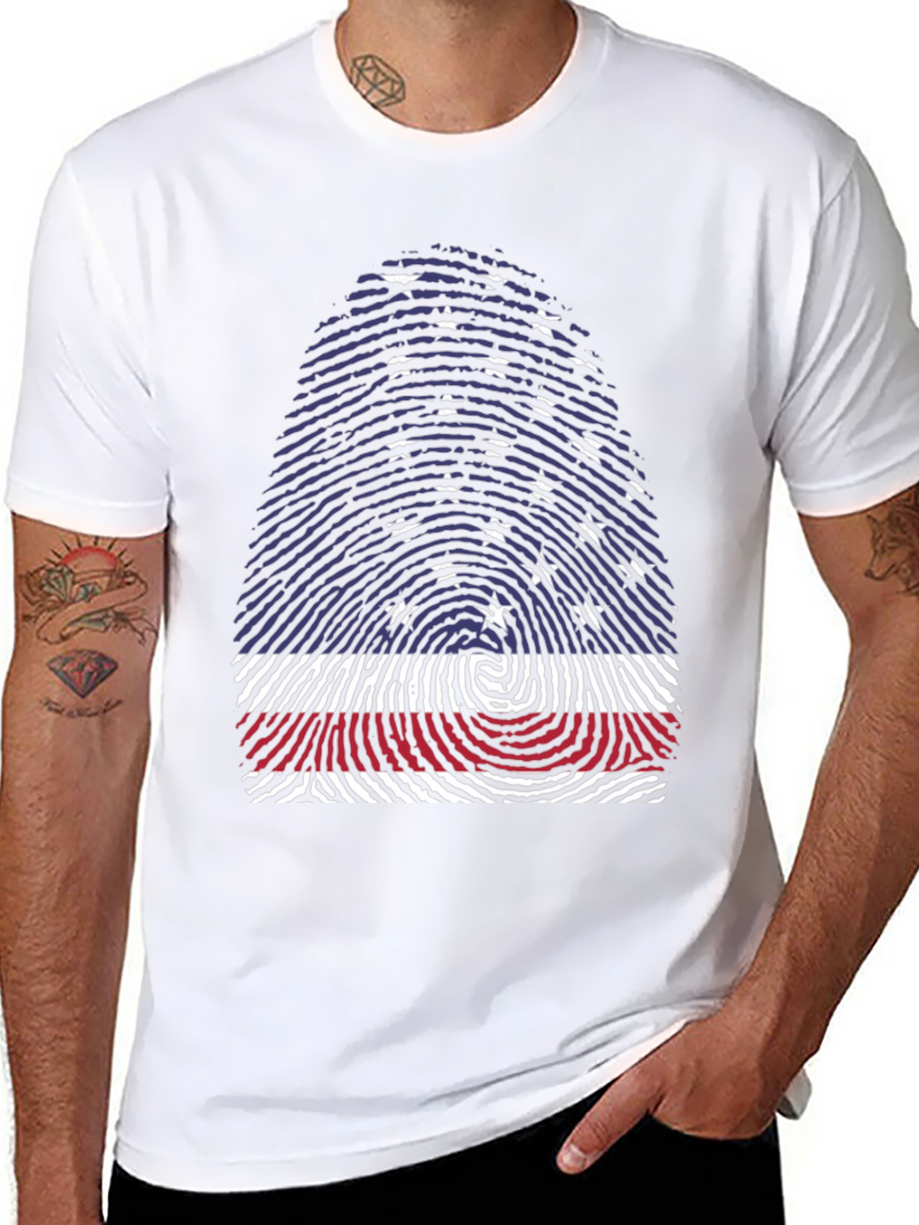 Patriotic Fingerprint Graphic Tee