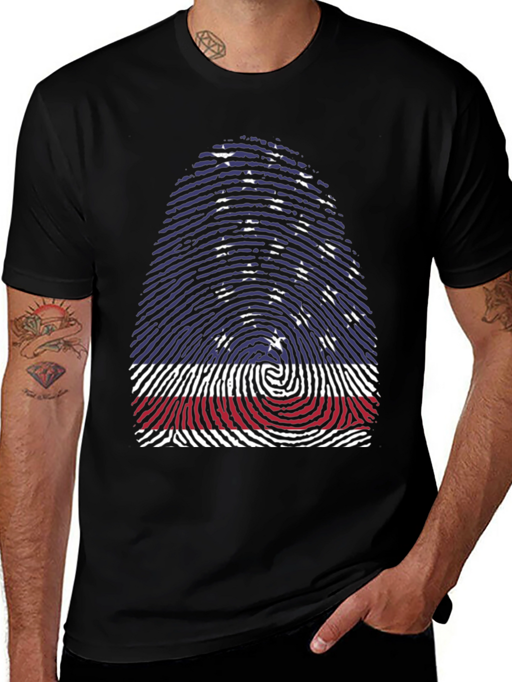 Patriotic Fingerprint Graphic Tee