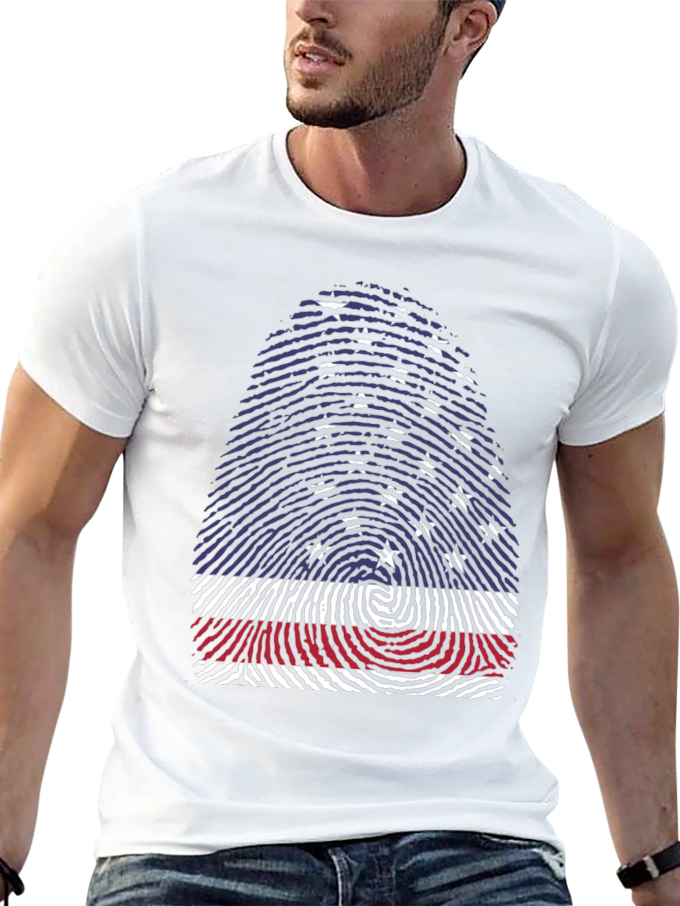 Patriotic Fingerprint Graphic Tee