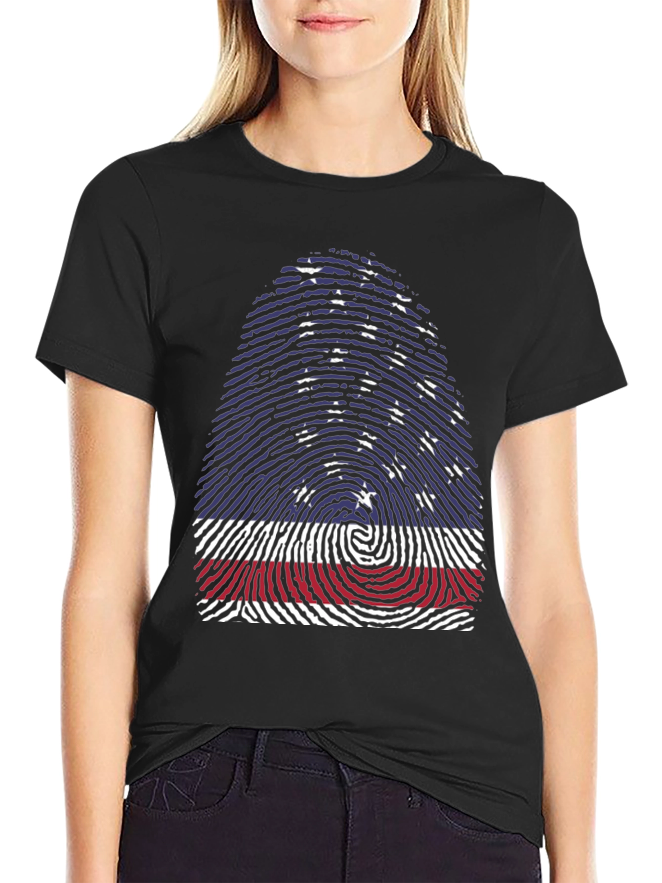Patriotic Fingerprint Graphic Tee