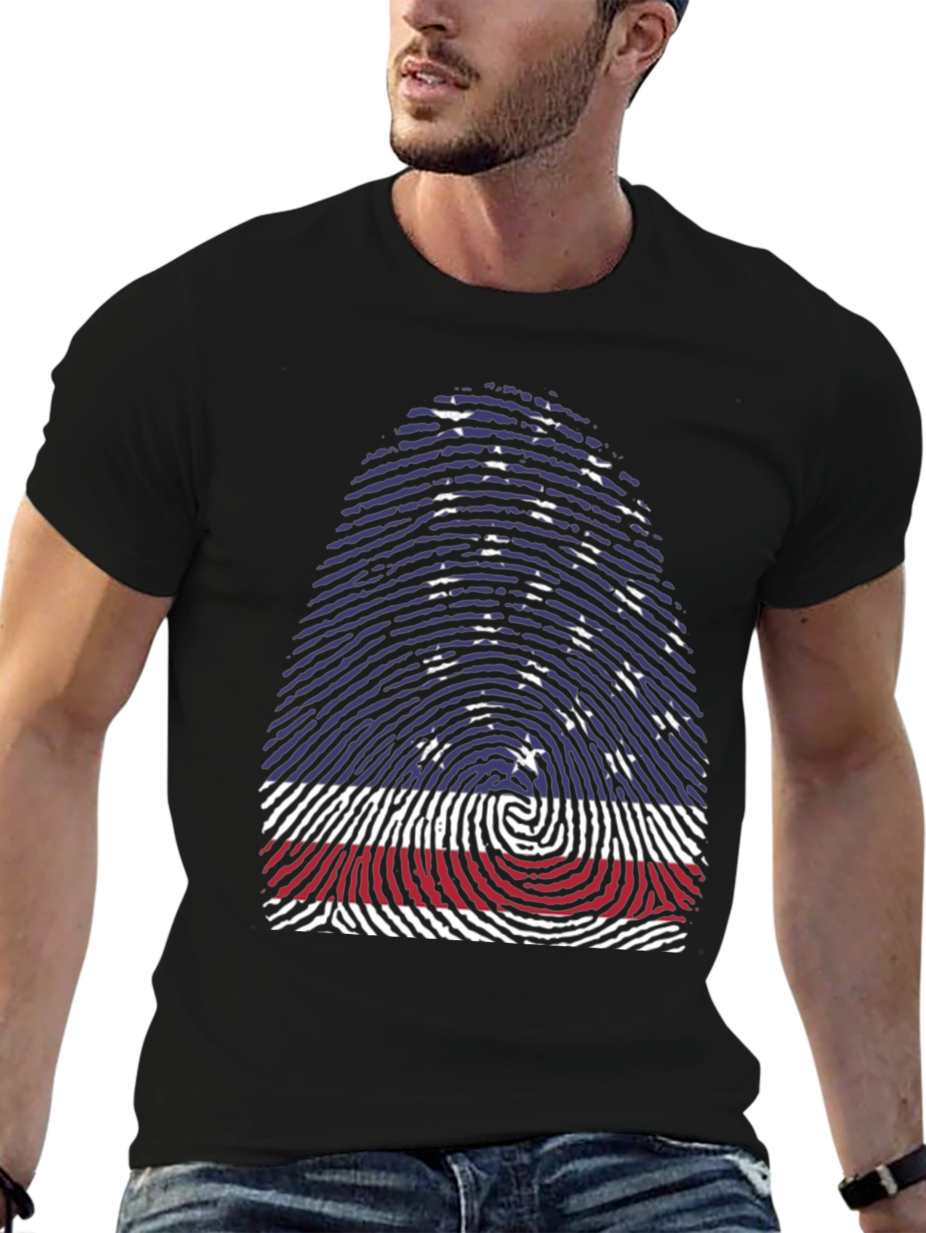Patriotic Fingerprint Graphic Tee