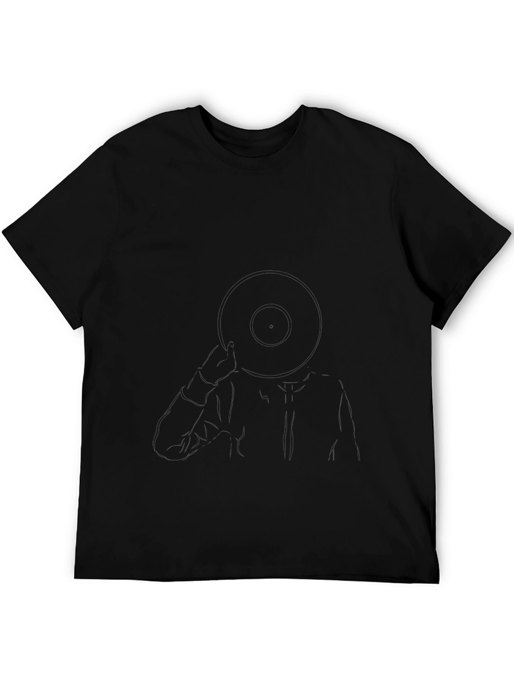 Mens Classic Solid Black T-Shirt