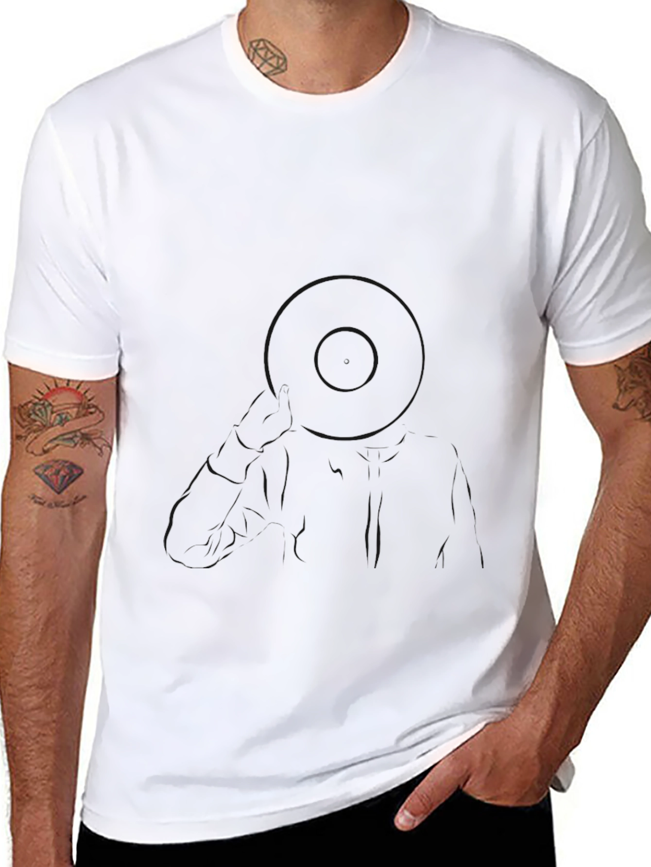 Mens Classic Solid Black T-Shirt
