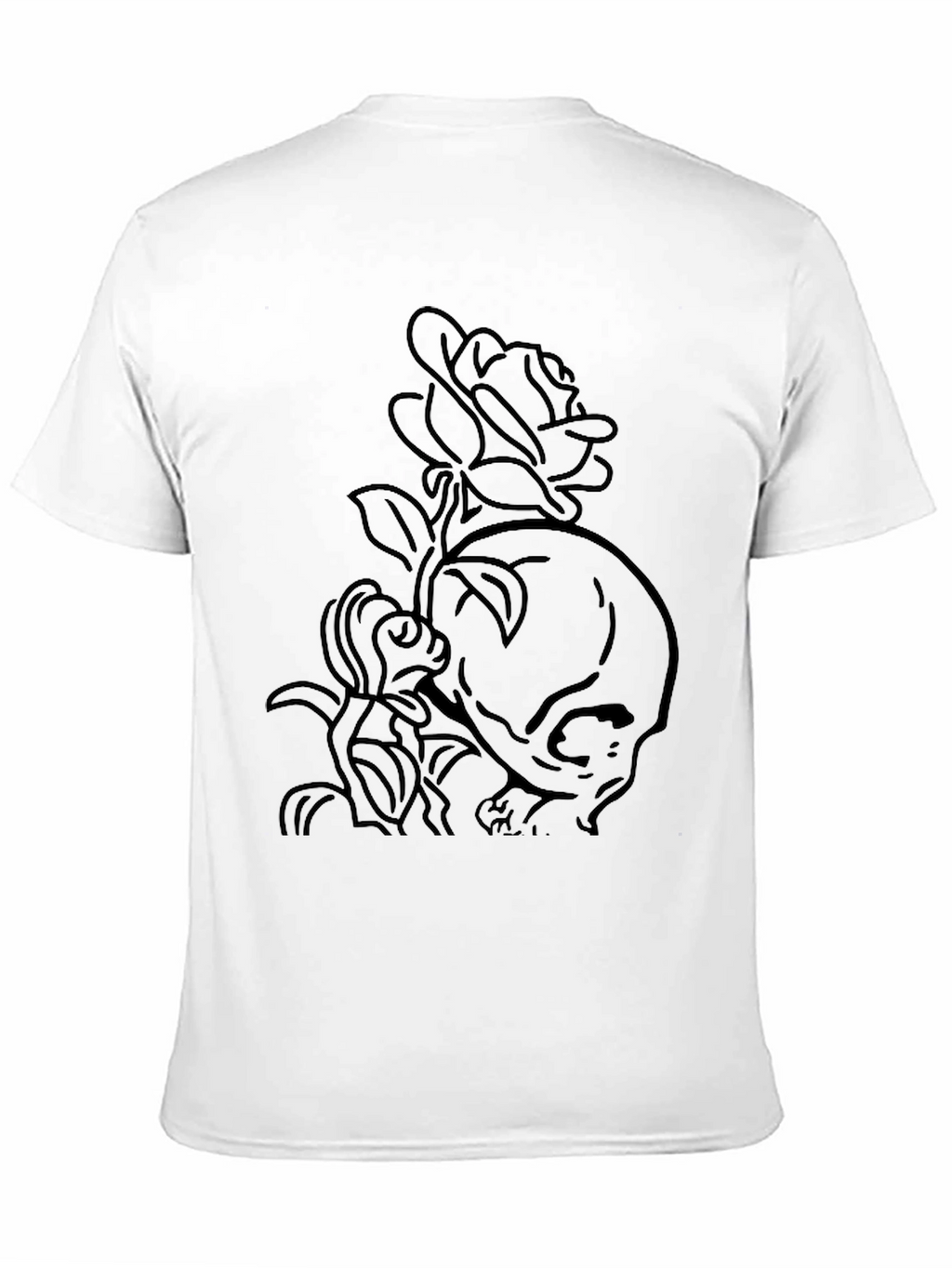 Skull & Rose Graphic Tee - Classic Black T-Shirt