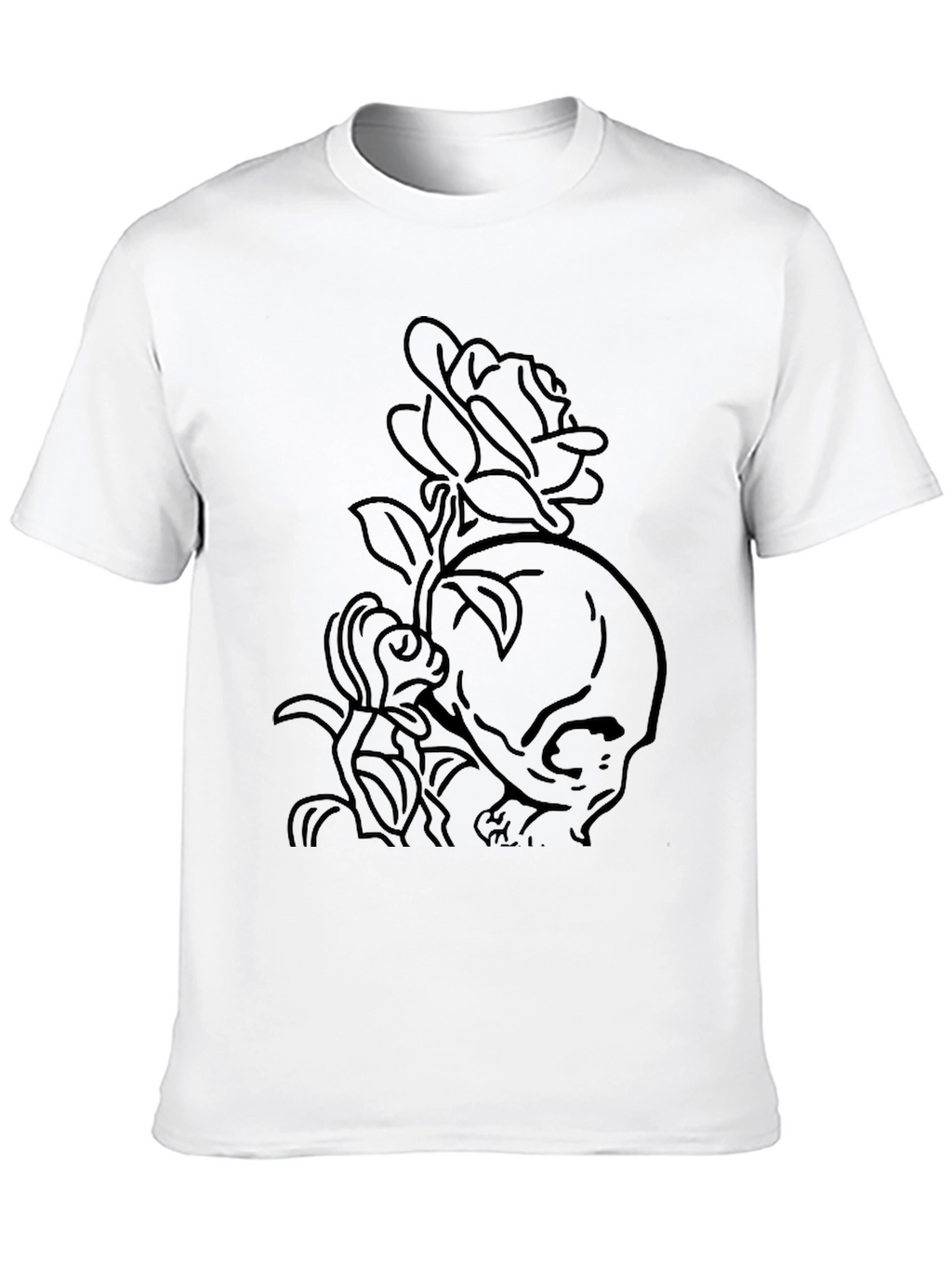 Skull & Rose Graphic Tee - Classic Black T-Shirt
