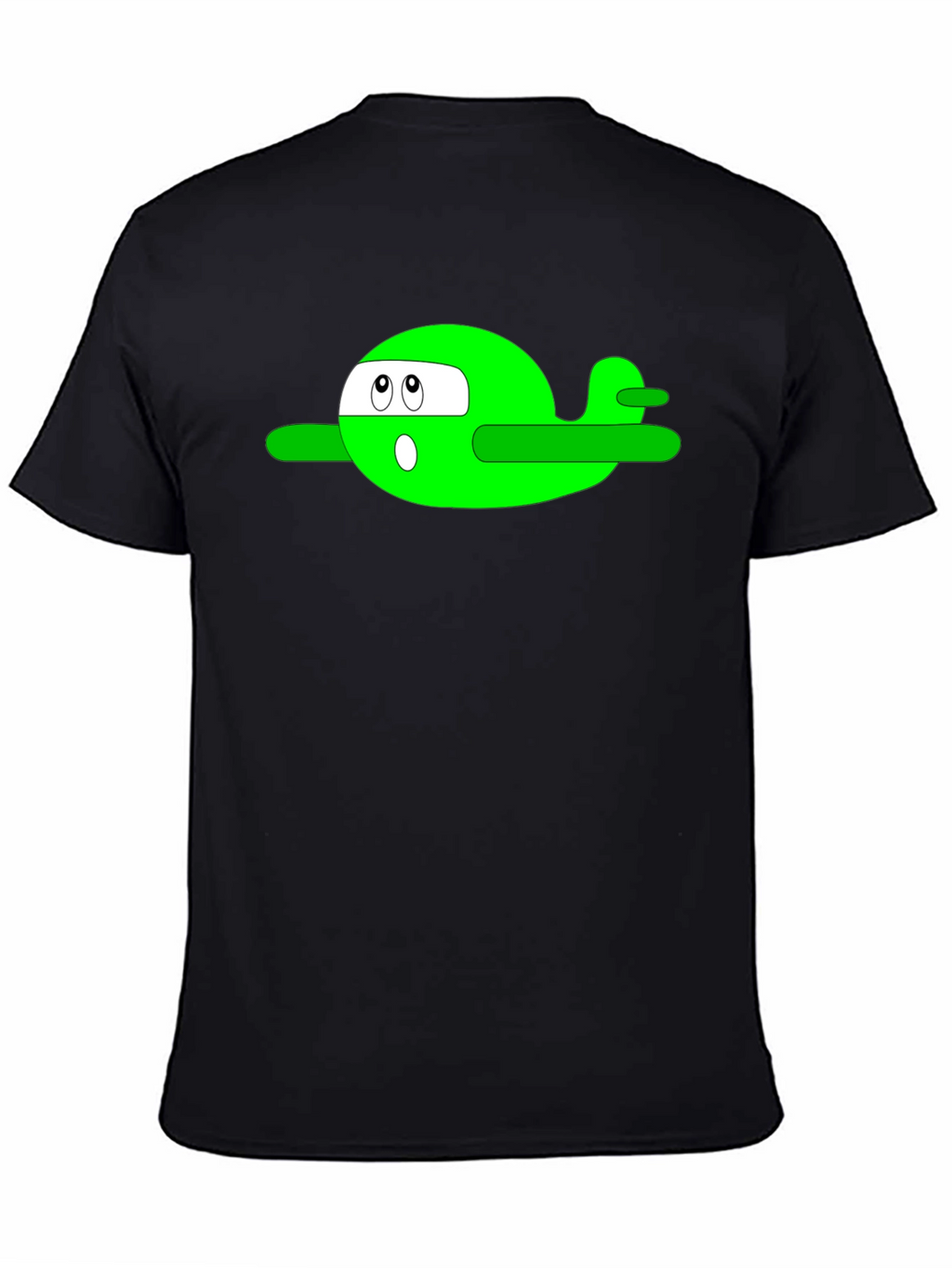 Cartoon Plane Graphic Tee - Black