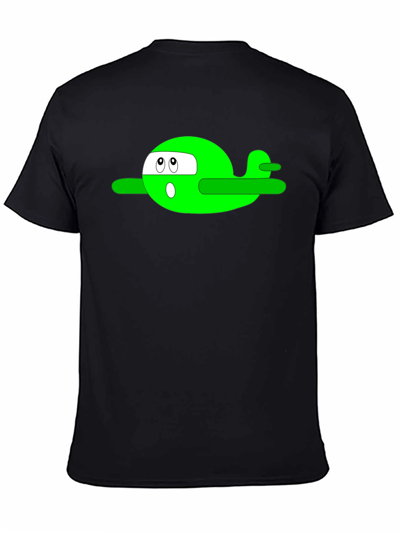 Cartoon Plane Graphic Tee - Black