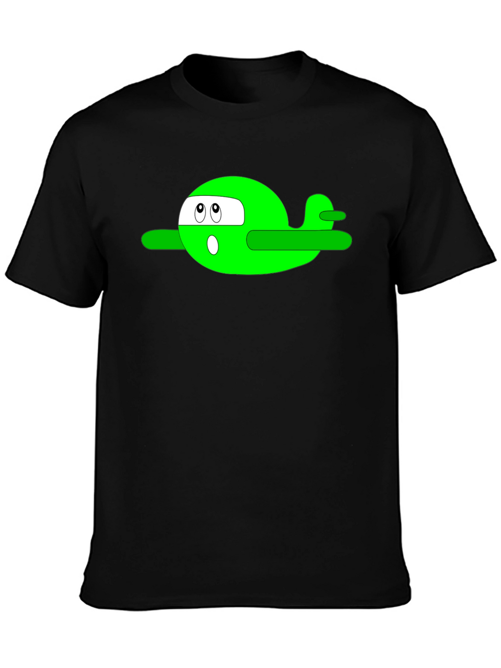 Cartoon Plane Graphic Tee - Black