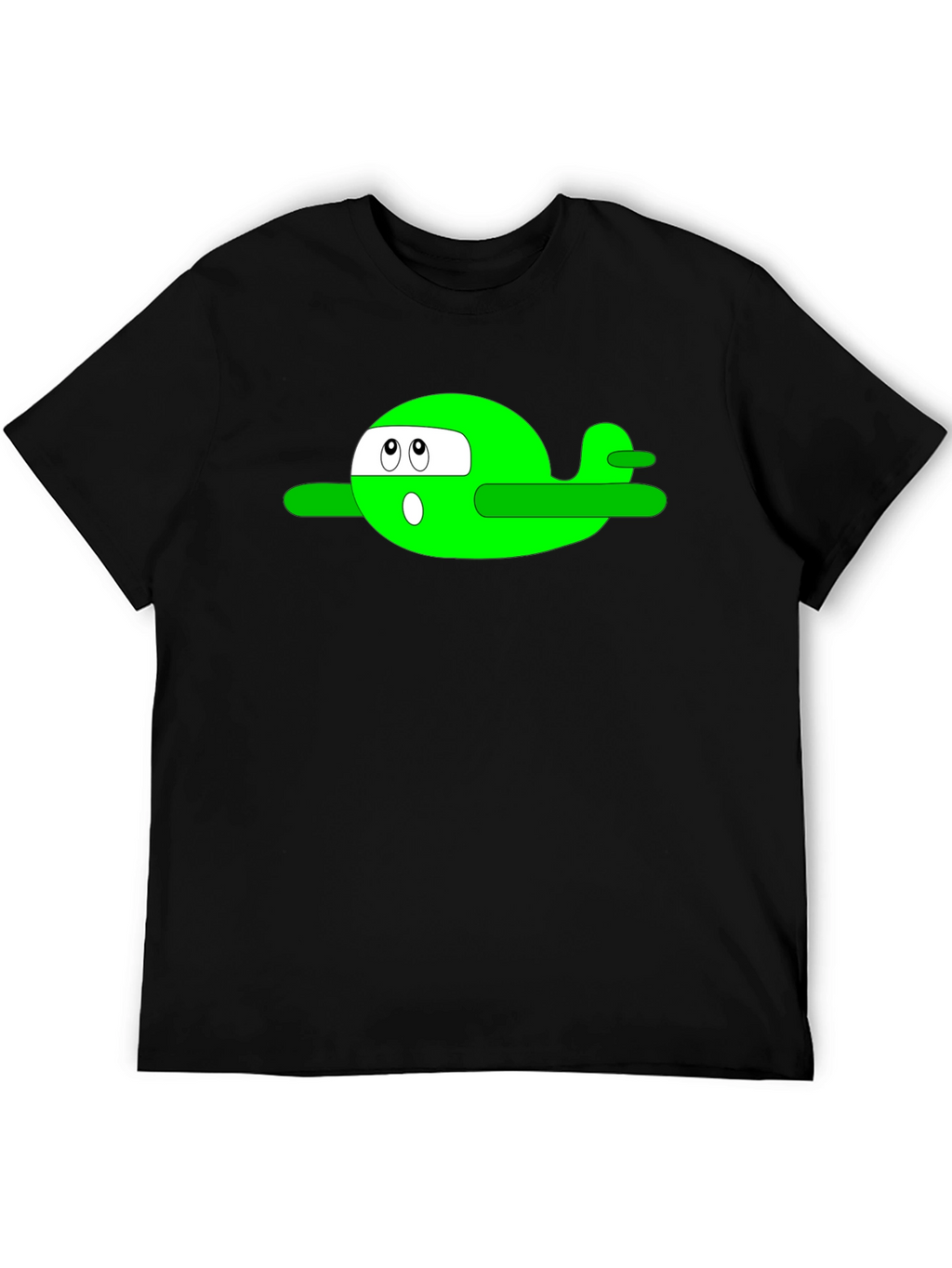 Cartoon Plane Graphic Tee - Black
