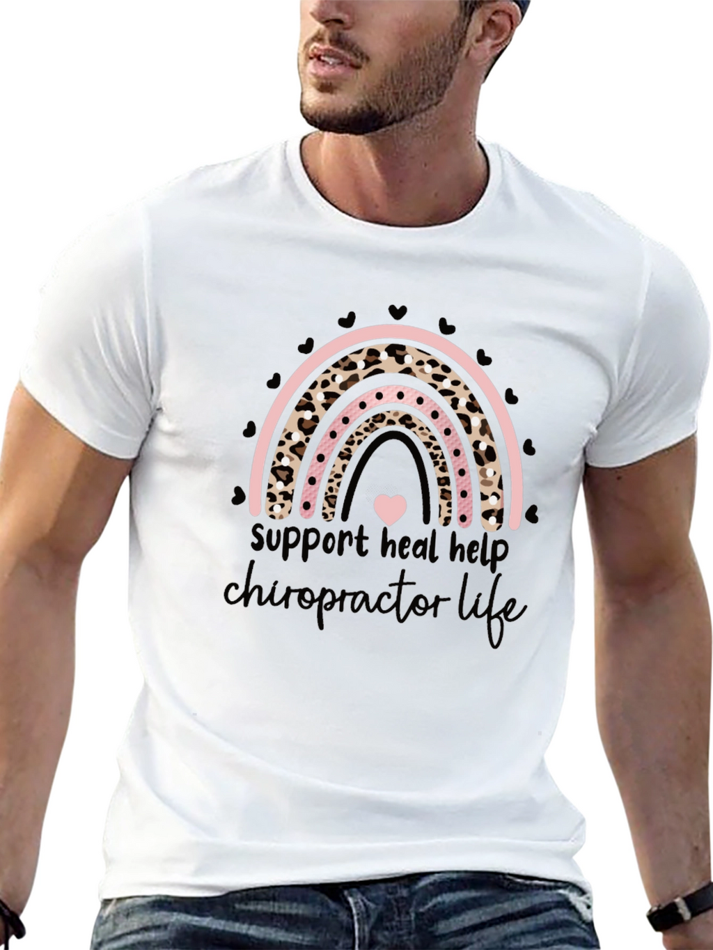 Chiropractor Life Tee - Leopard Rainbow Love