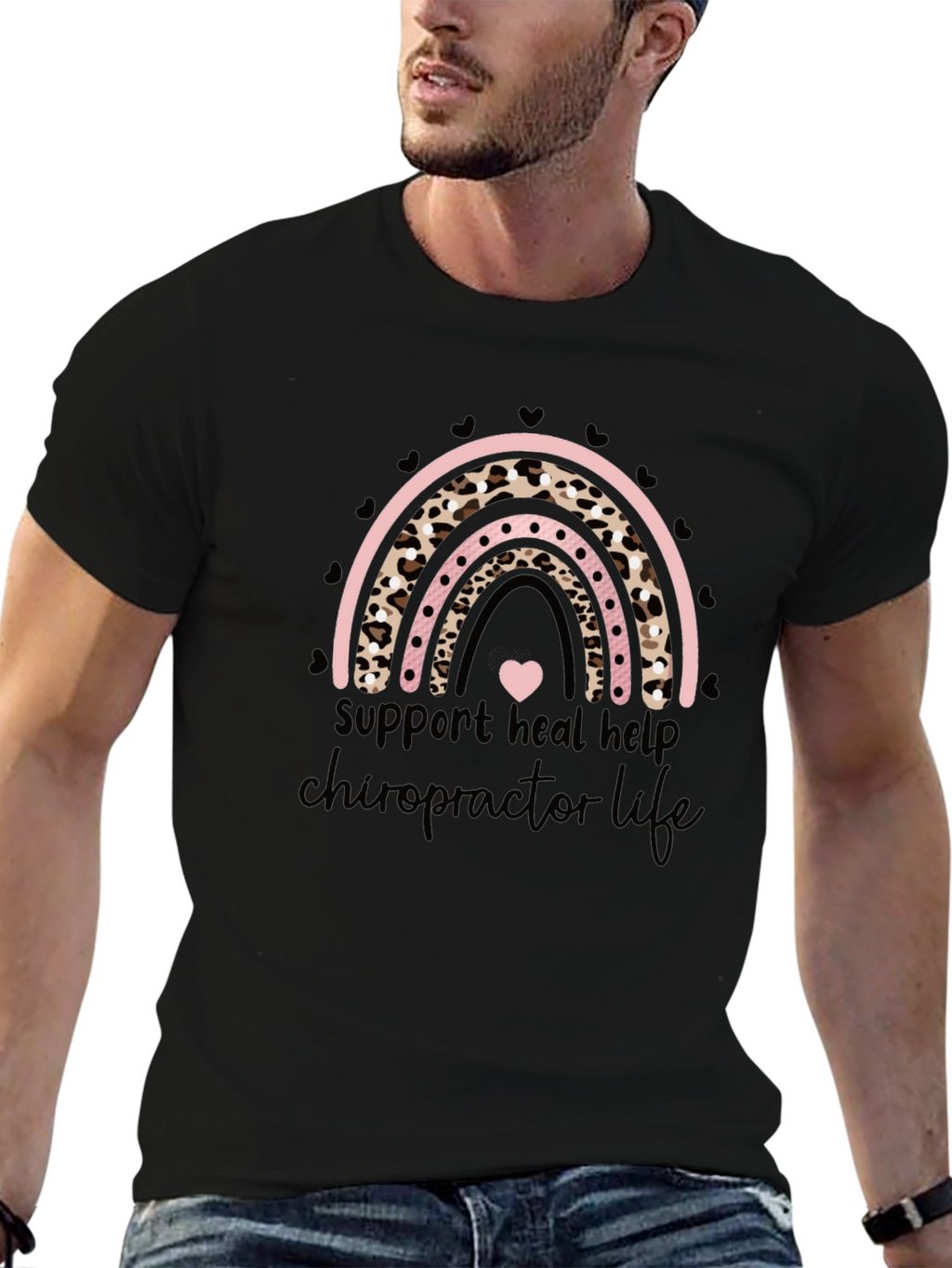 Chiropractor Life Tee - Leopard Rainbow Love
