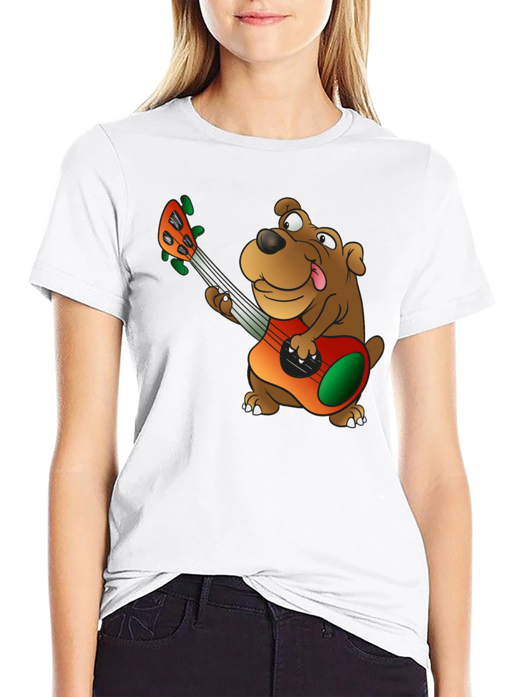Dog Playing Guitar Graphic T-Shirt