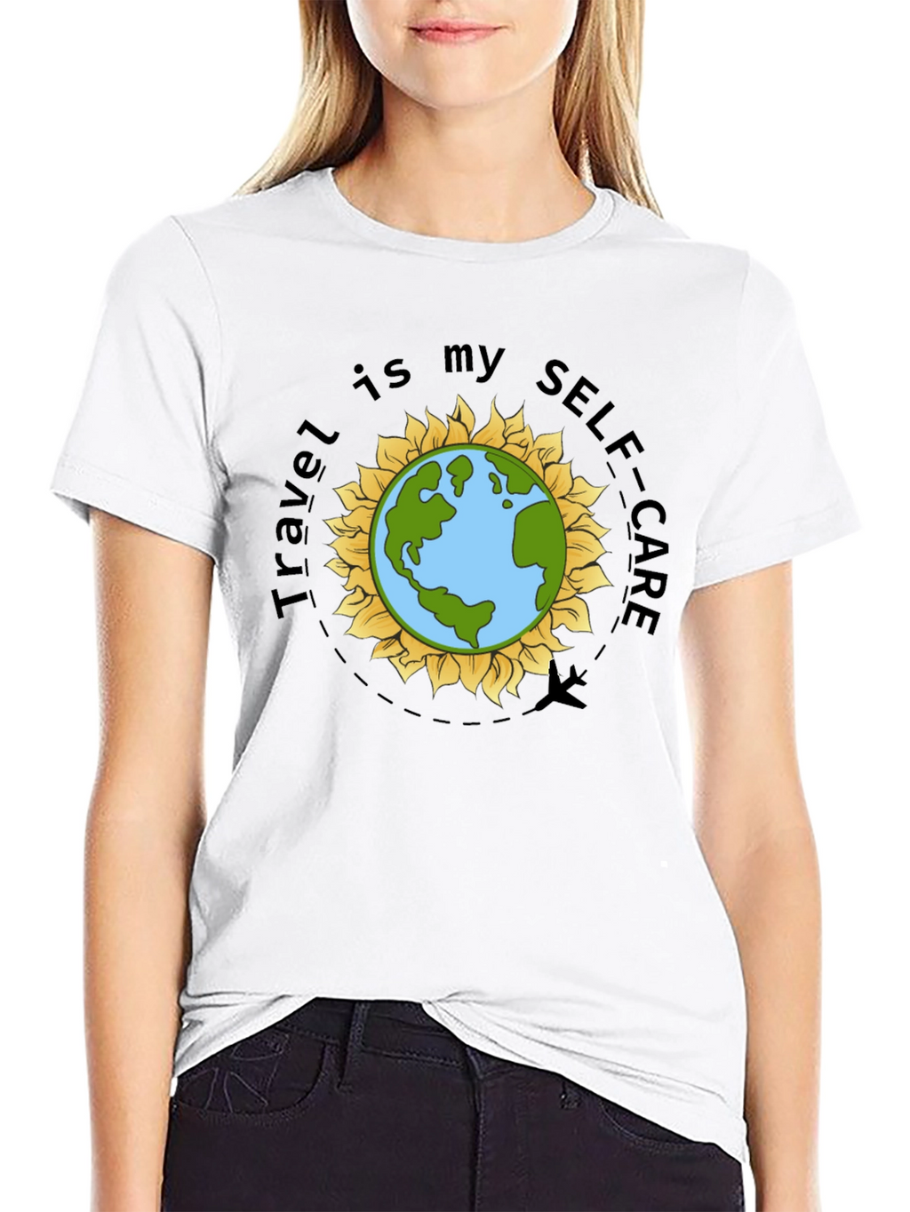 Travel is My Self-Care Earth Graphic T-Shirt