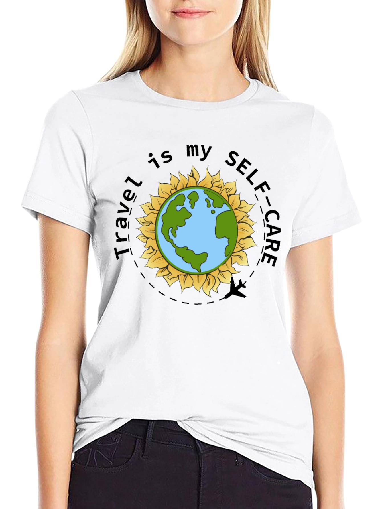 Travel is My Self-Care Earth Graphic T-Shirt
