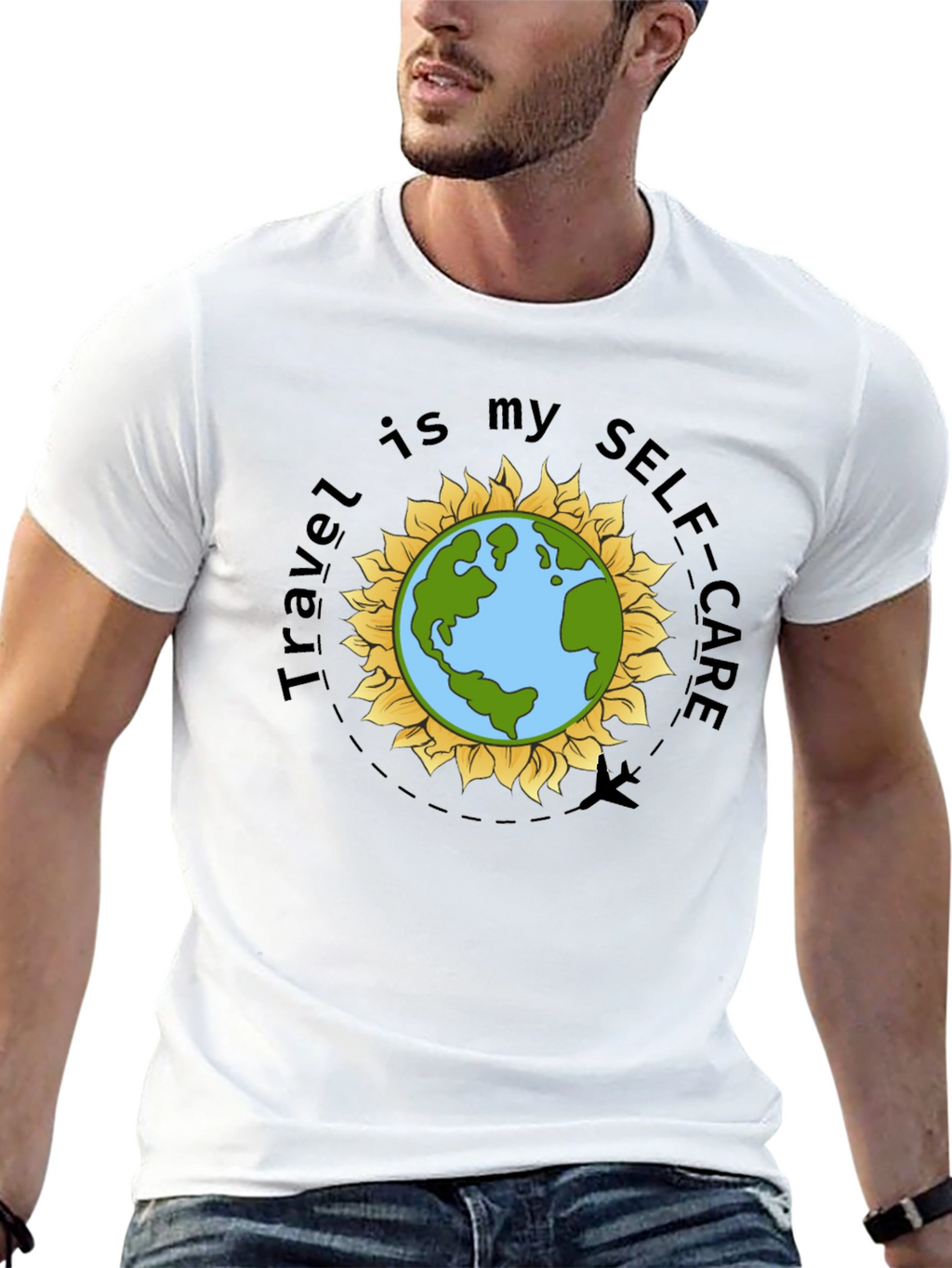 Travel is My Self-Care Earth Graphic T-Shirt