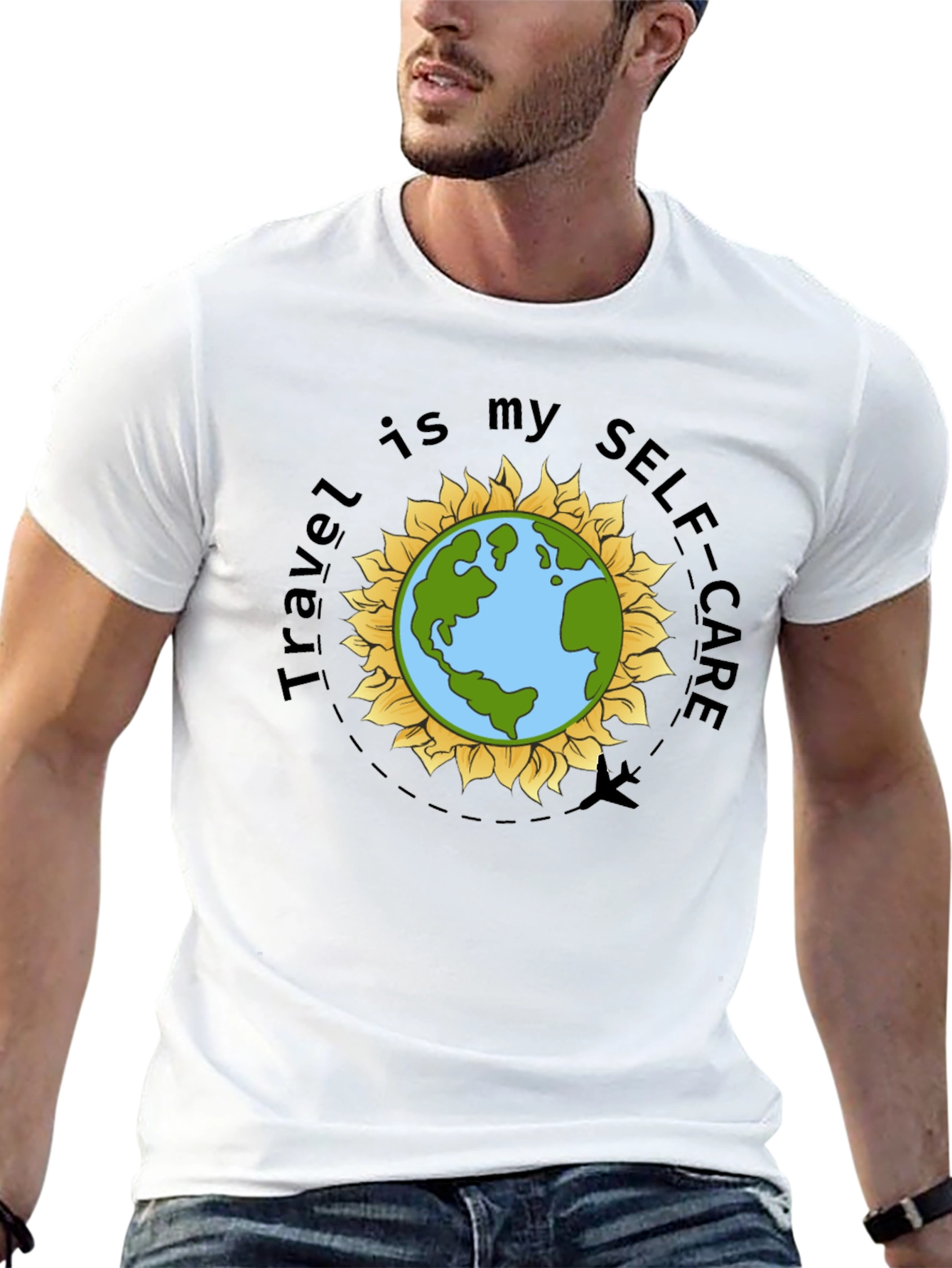 Travel is My Self-Care Earth Graphic T-Shirt
