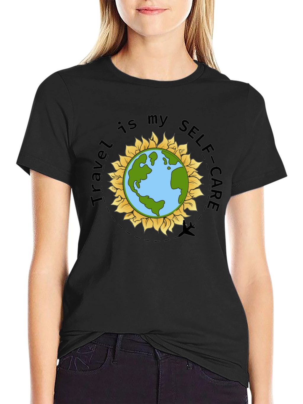 Travel is My Self-Care Earth Graphic T-Shirt