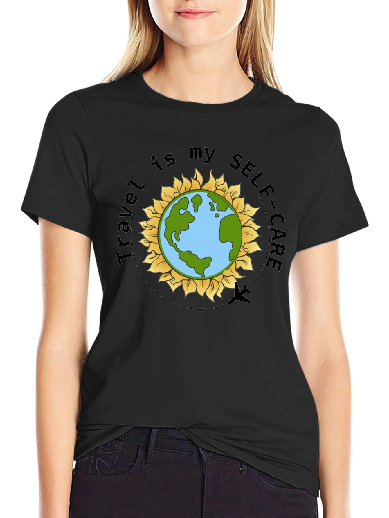 Travel is My Self-Care Earth Graphic T-Shirt