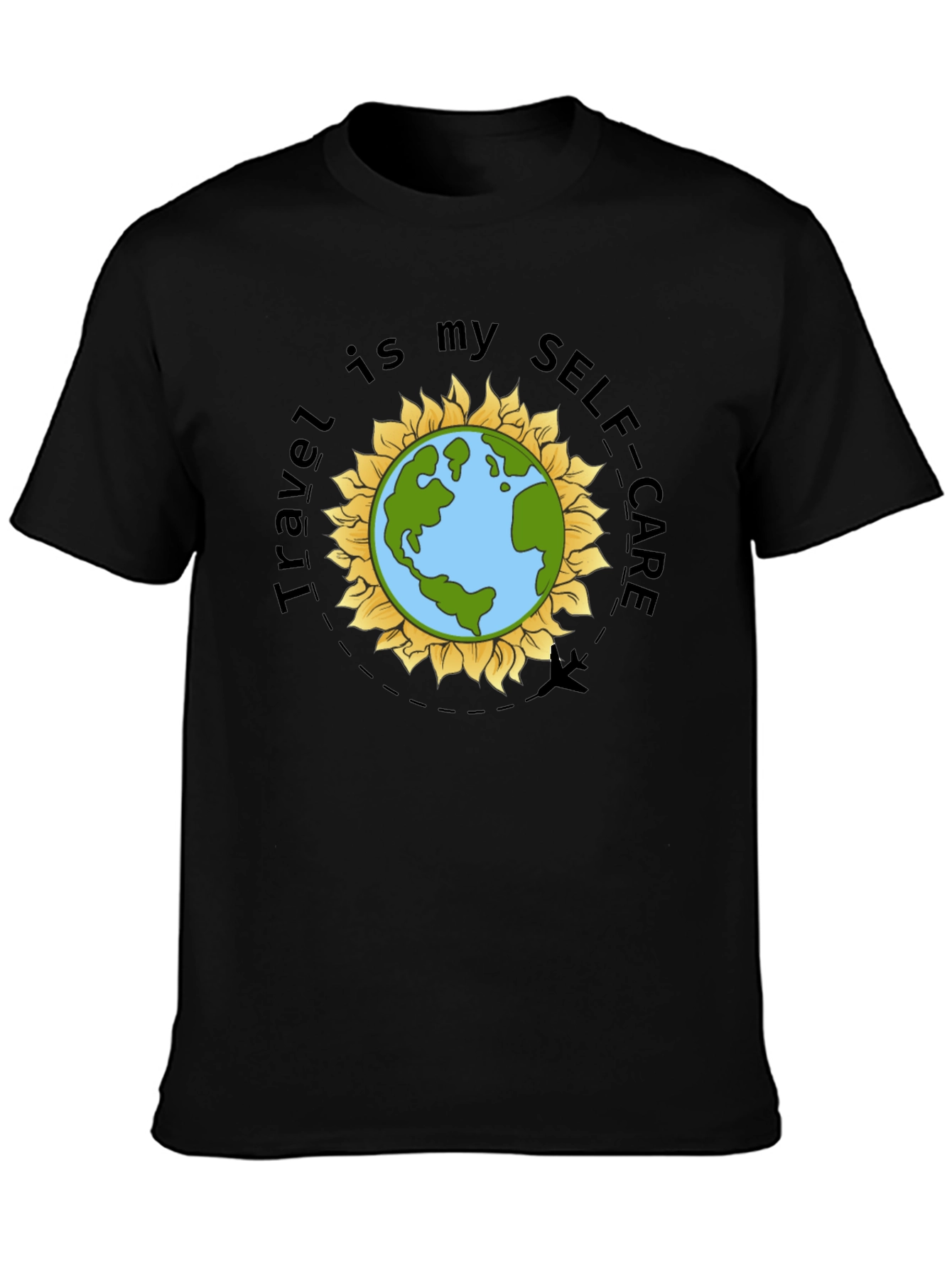 Travel is My Self-Care Earth Graphic T-Shirt