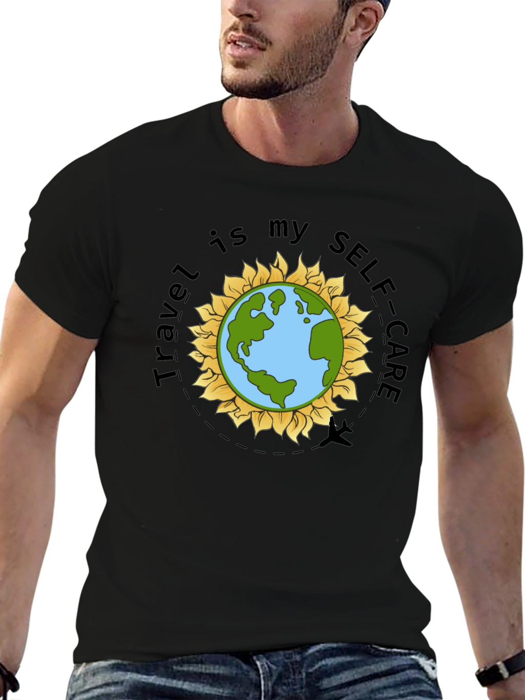 Travel is My Self-Care Earth Graphic T-Shirt