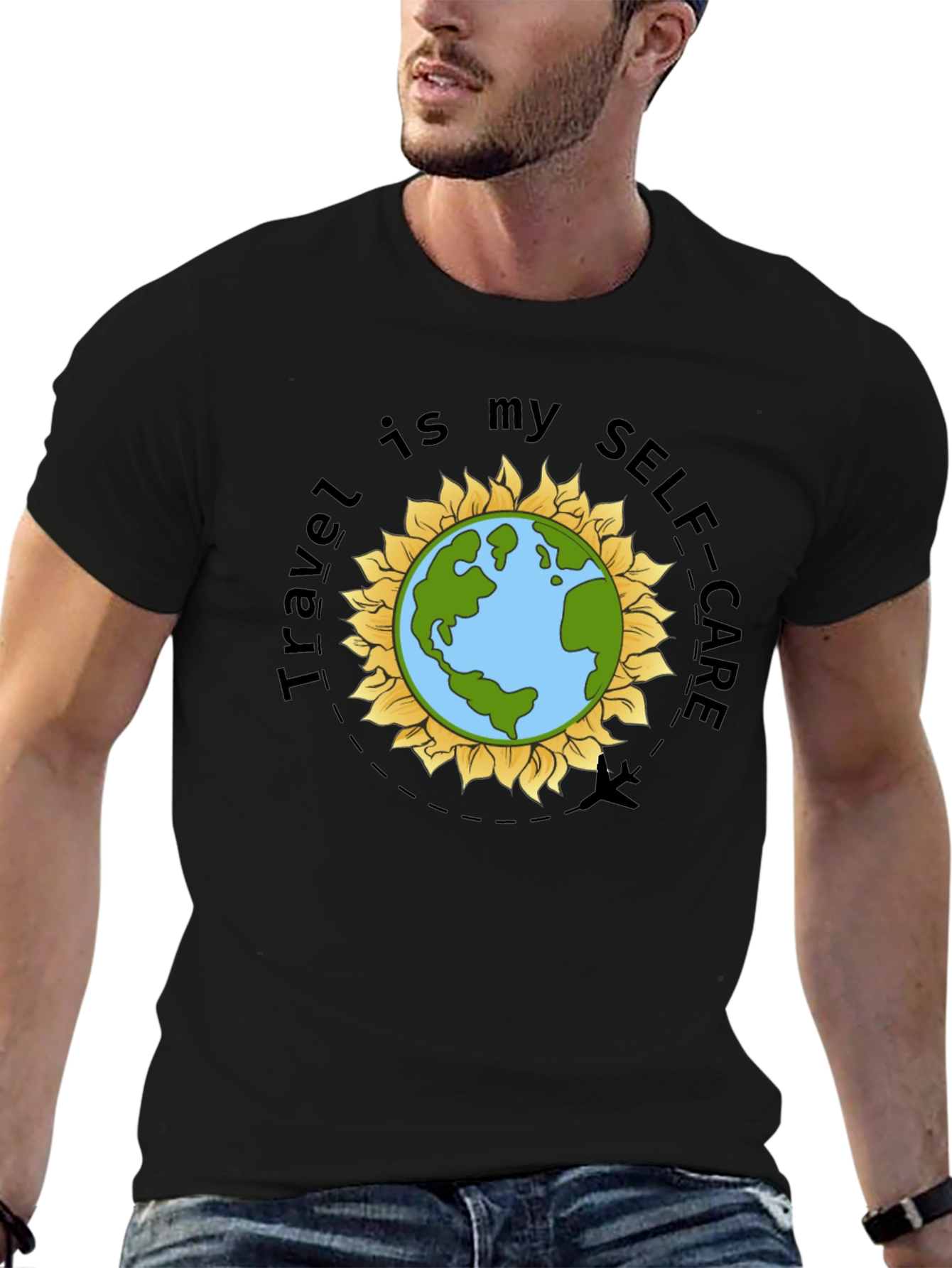 Travel is My Self-Care Earth Graphic T-Shirt