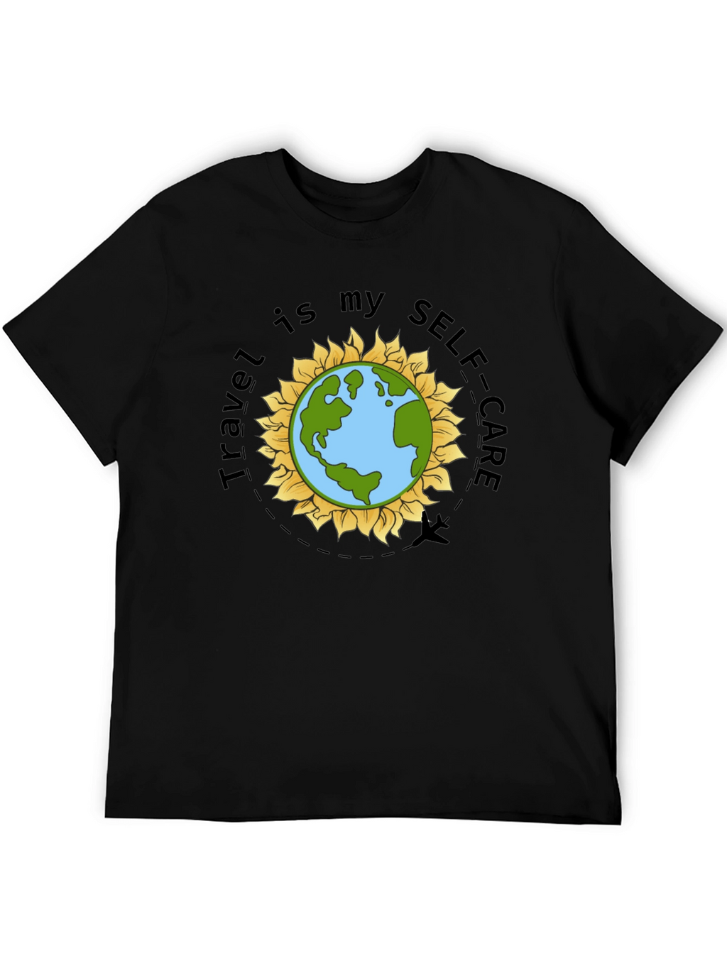 Travel is My Self-Care Earth Graphic T-Shirt