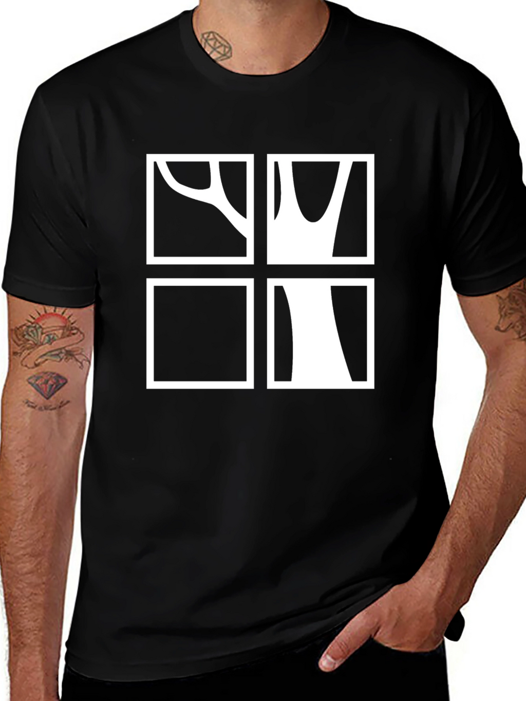Abstract Tree Graphic Tee - Modern Casual Style