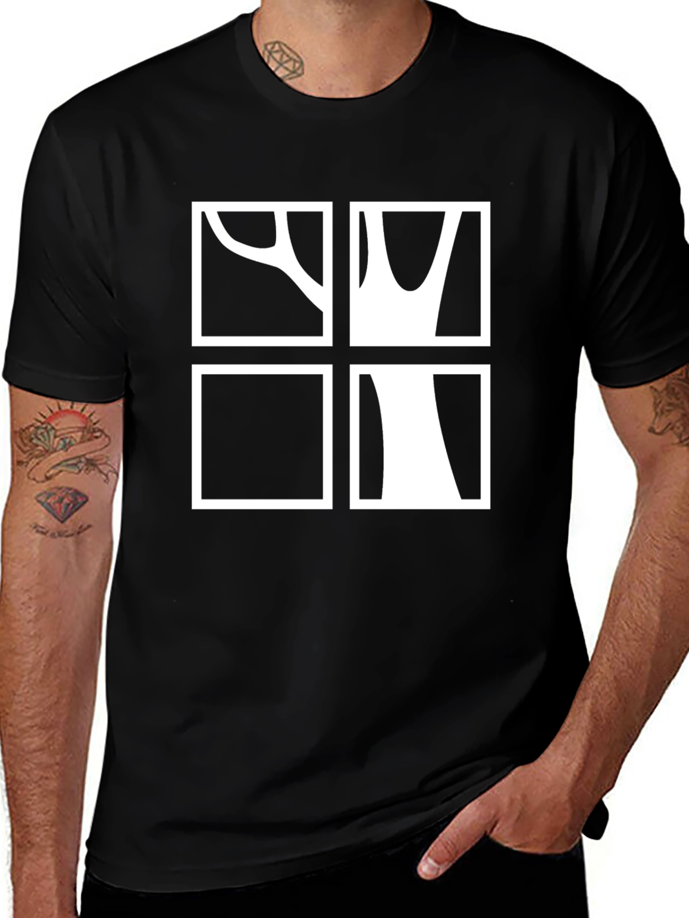 Abstract Tree Graphic Tee - Modern Casual Style