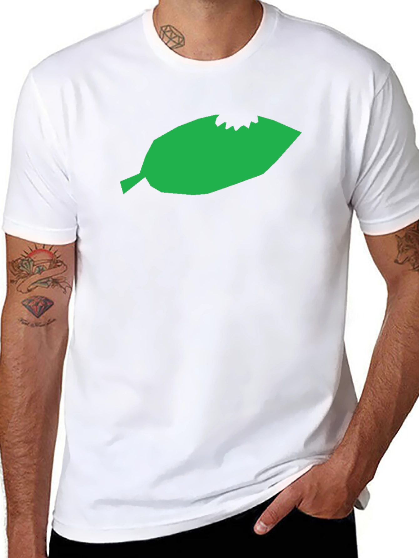 Leaf Bite Graphic Tee - Unisex Black T-Shirt