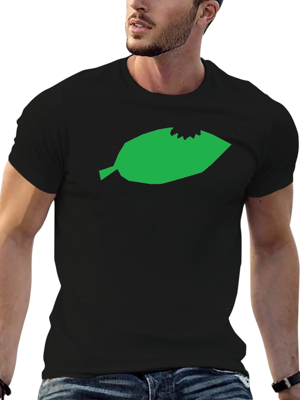 Leaf Bite Graphic Tee - Unisex Black T-Shirt