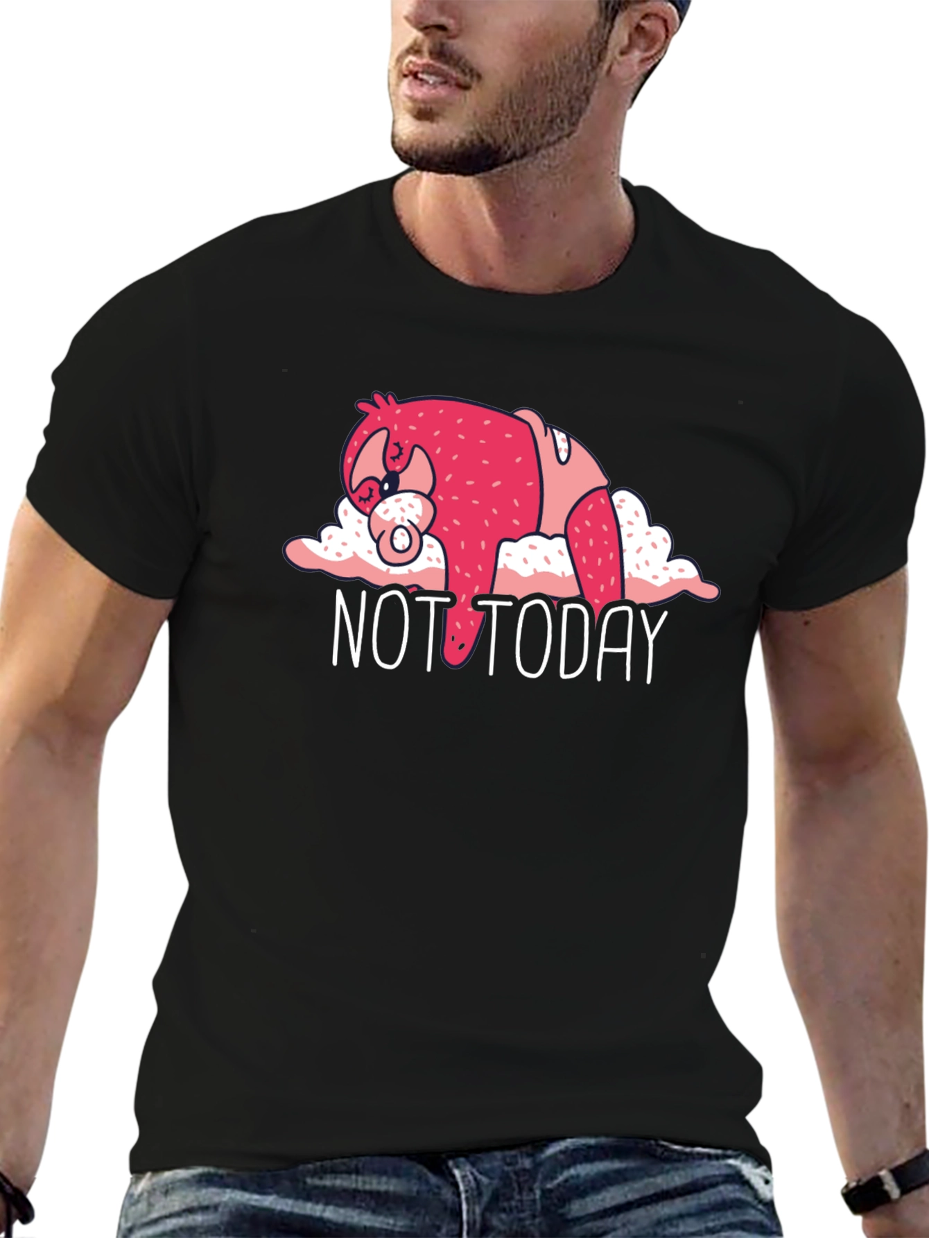 Not Today Sloth Graphic Tee - Black